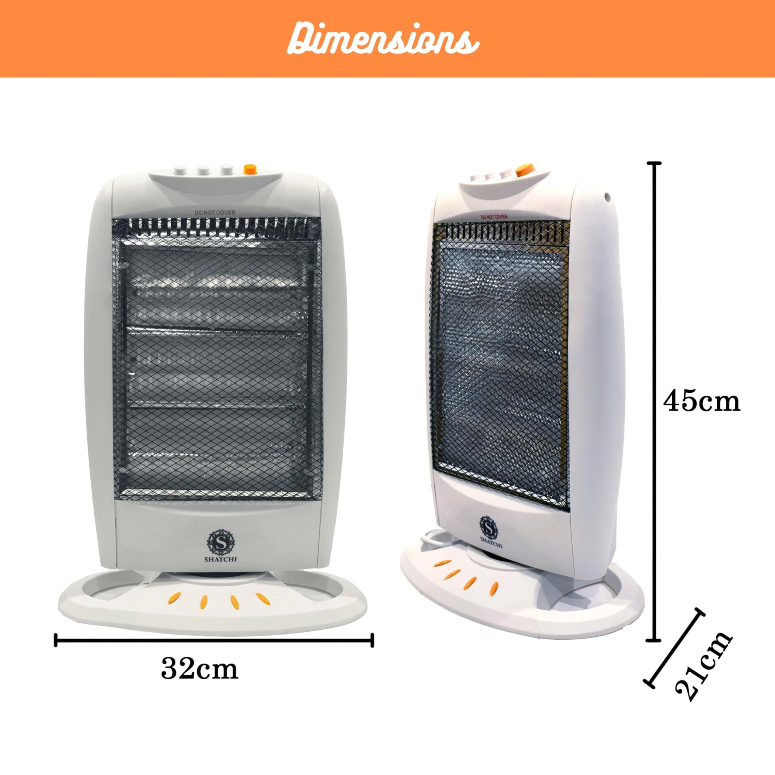 1200W Halogen Room Heater with 3 Heat Settings, Portable Electric Space Warmer with Instant Heat Glow, Oscillation, Tip Over Safety