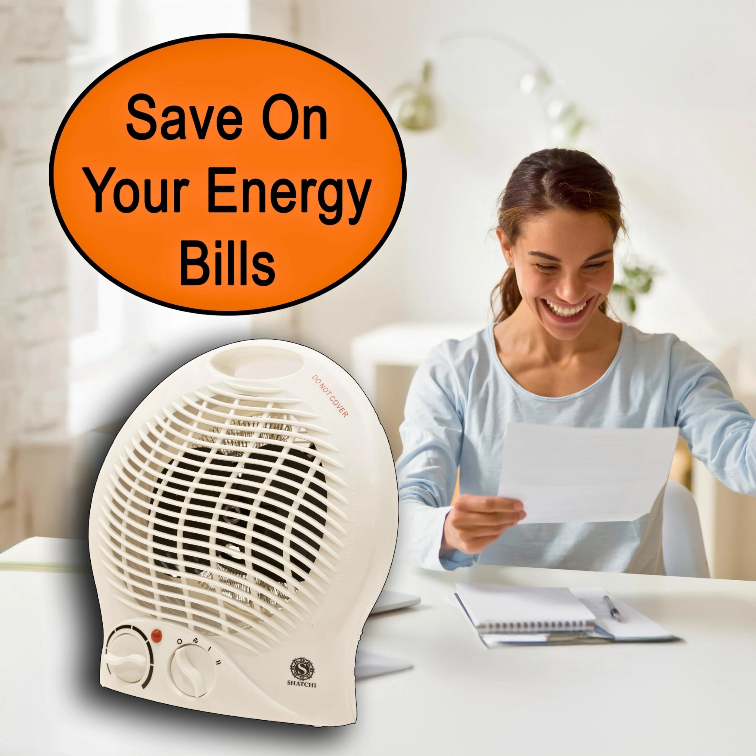 2000W Upright Fan Heater with 2 Heat Settings, Portable Electric Space Heater with Cool Air, Adjustable Thermostat