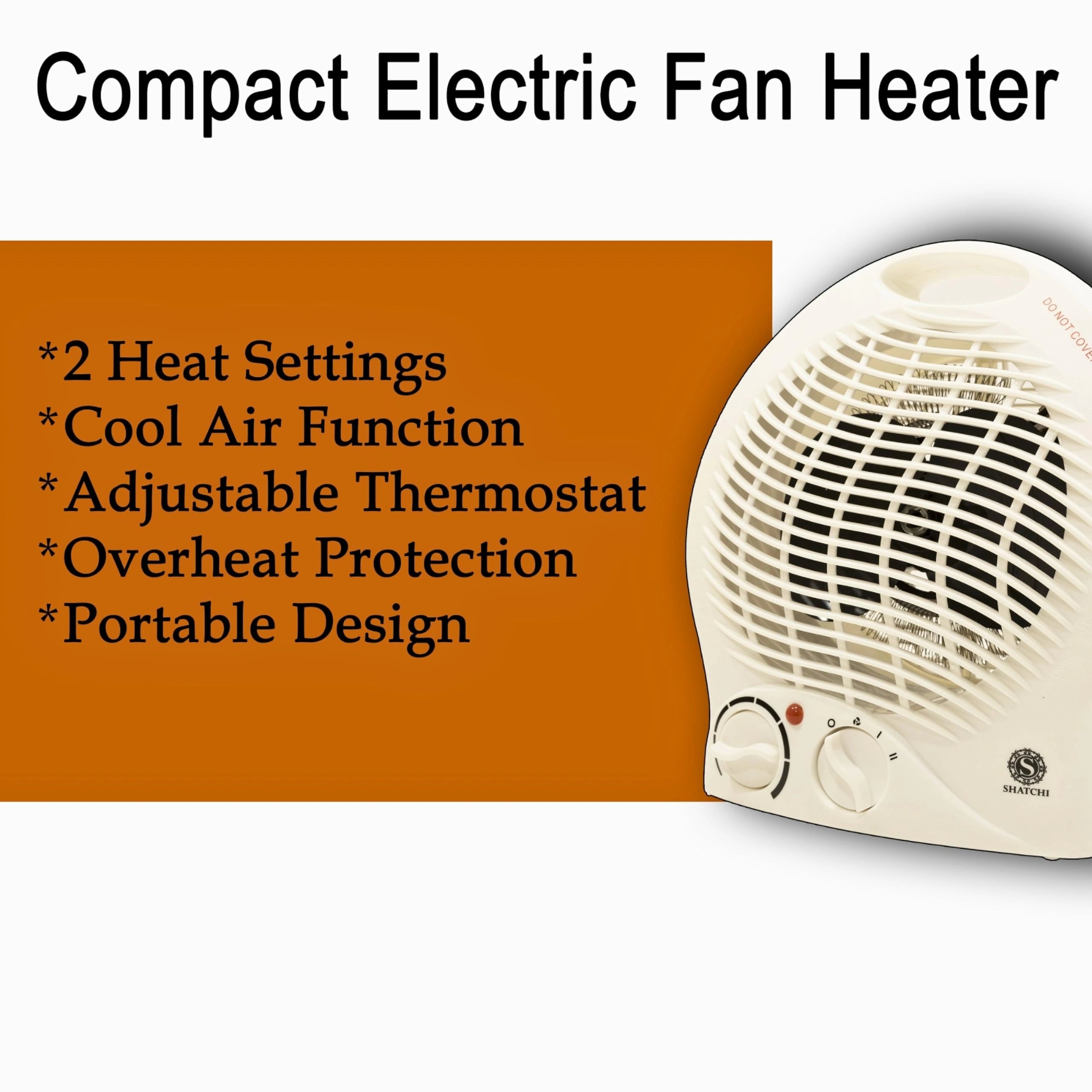 2000W Upright Fan Heater with 2 Heat Settings, Portable Electric Space Heater with Cool Air, Adjustable Thermostat