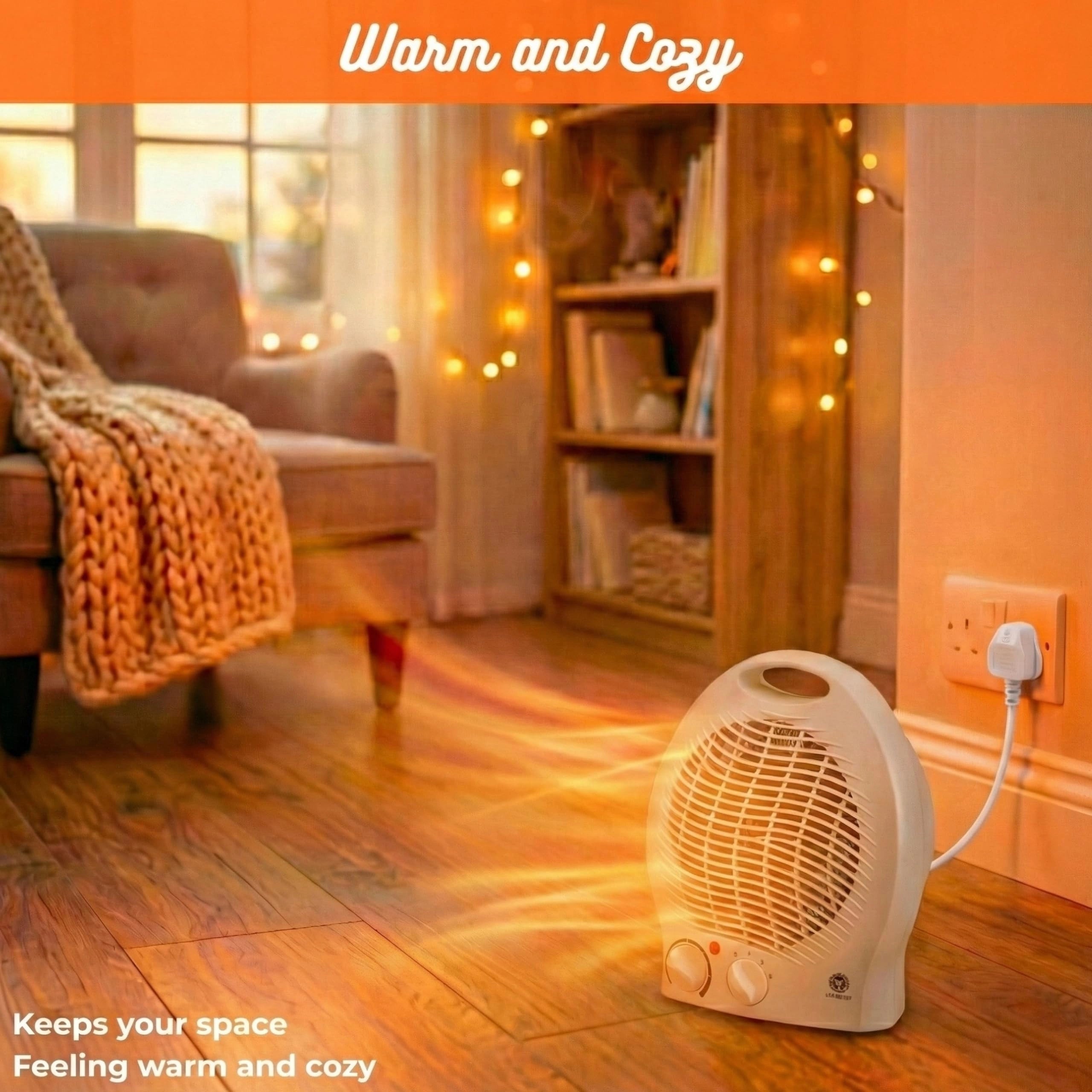 2000W Upright Fan Heater with 2 Heat Settings, Portable Electric Space Heater with Cool Air, Adjustable Thermostat