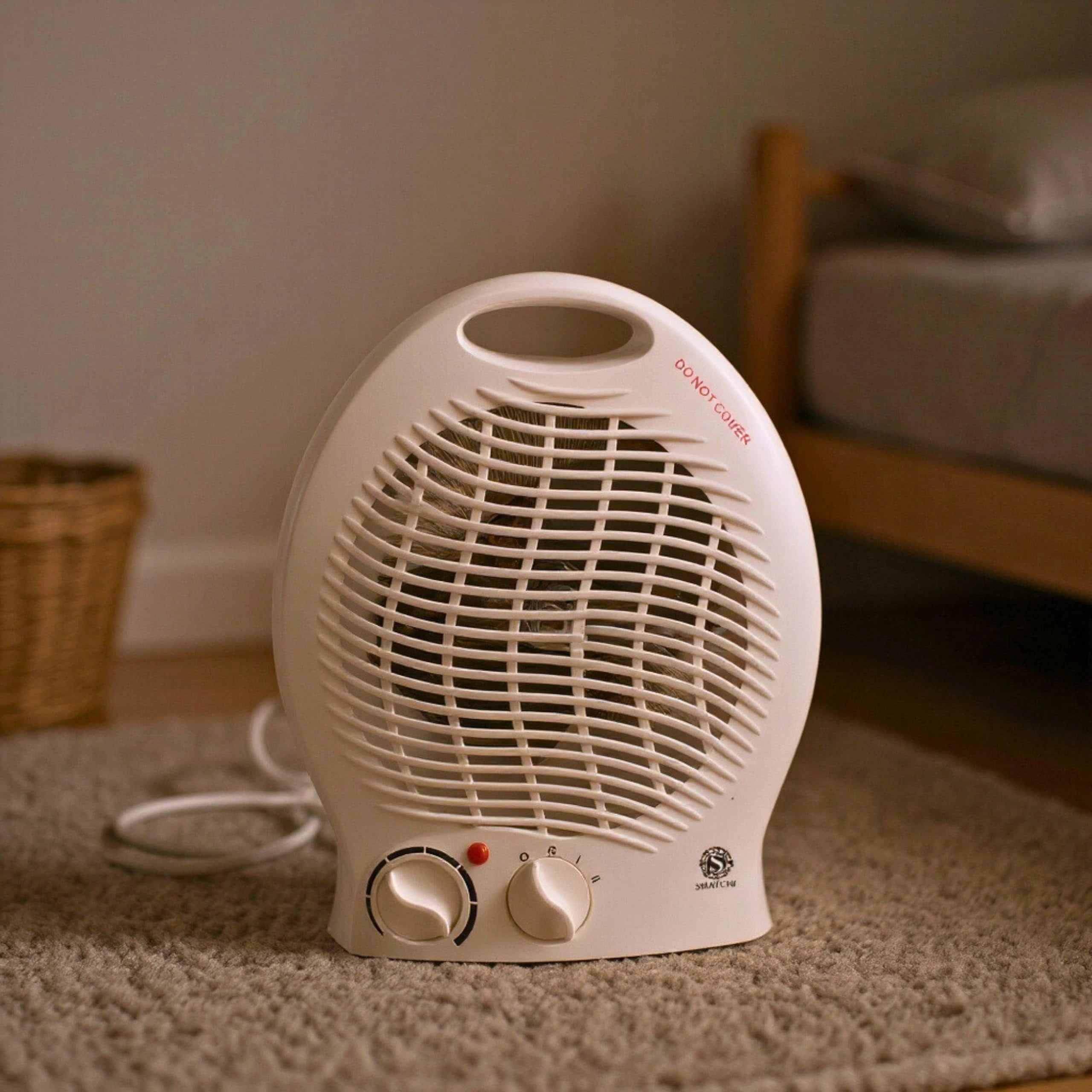 2000W Upright Fan Heater with 2 Heat Settings, Portable Electric Space Heater with Cool Air, Adjustable Thermostat
