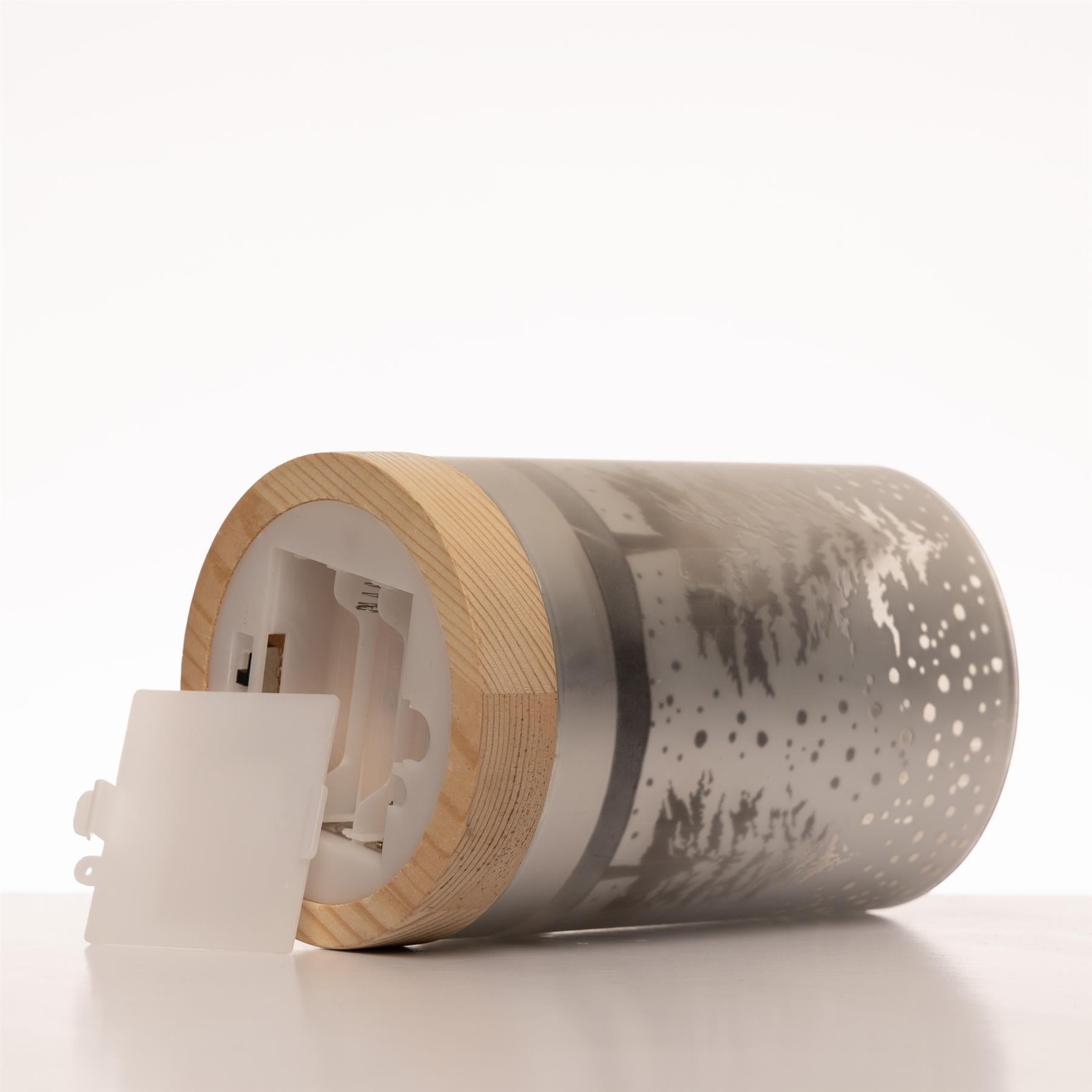 15cm Christmas Lantern LED Fairy Lights Decorated Vase Table Lamp Snowfall Scene