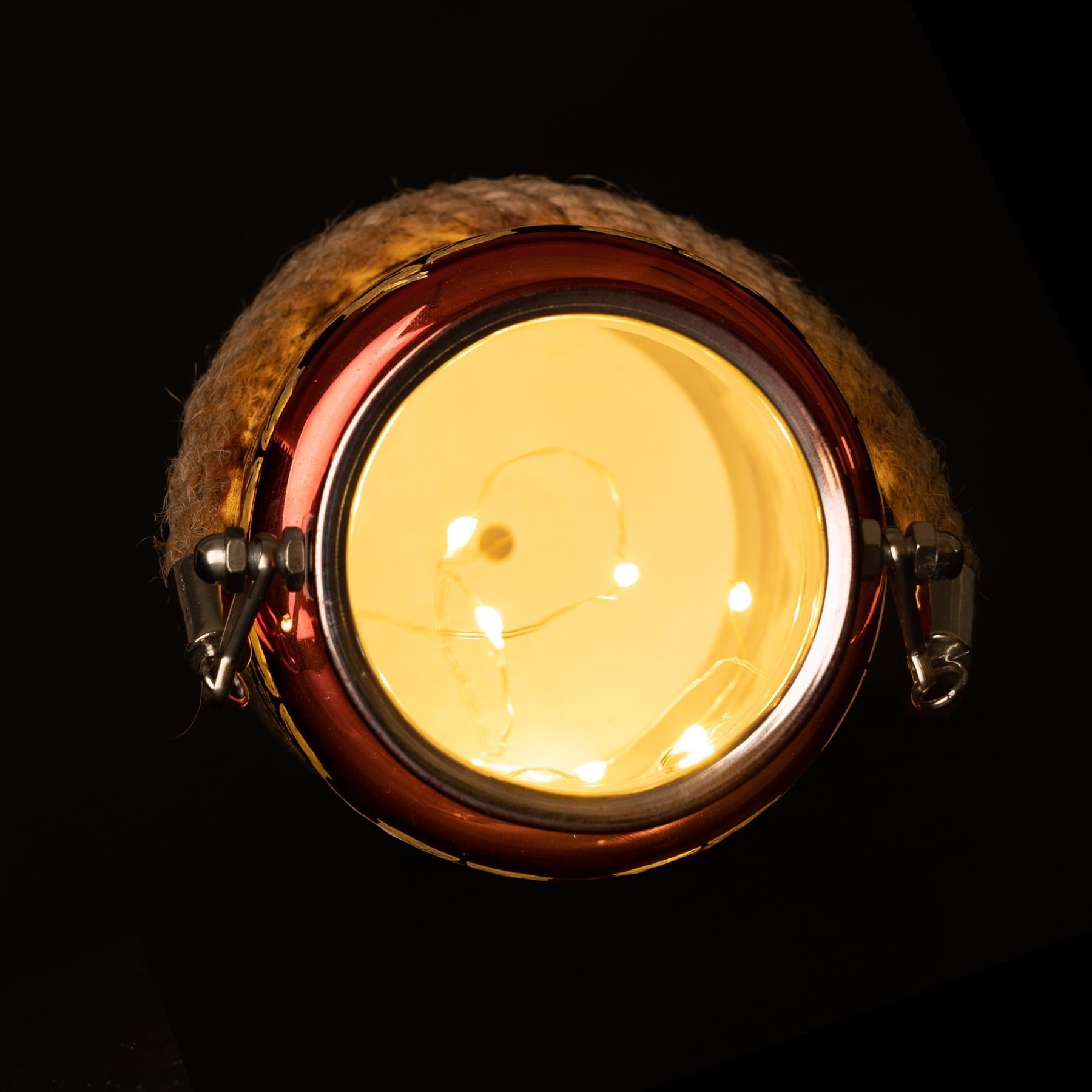 Christmas Lamp LED Fairy Light Red Jar 16cm Table Decoration Xmas Skandi Vase UK