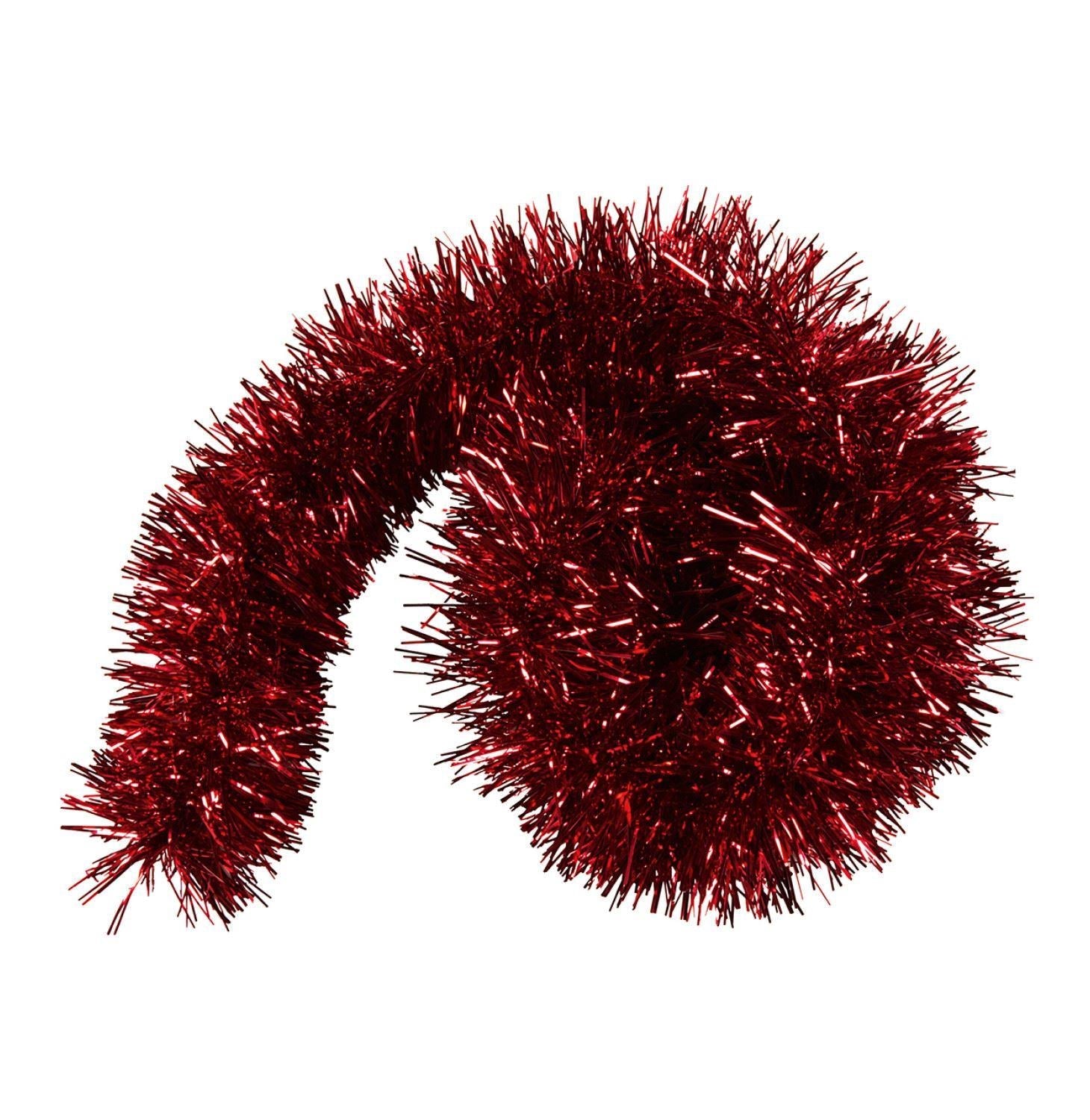 16 Red Luxury Deluxe Chunky Christmas Tinsel Garland Tree Decoration 2M Long