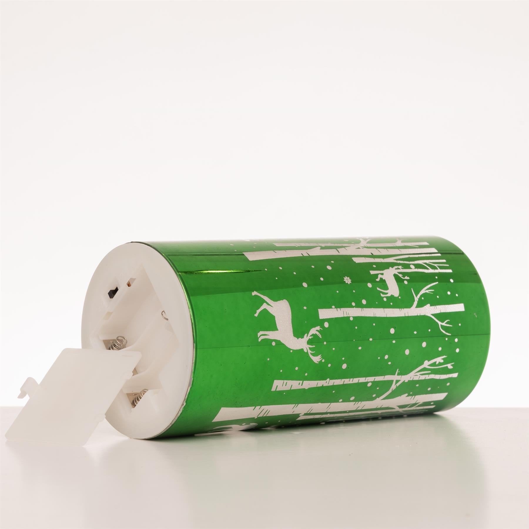 Green Lamp LED Fairy Light Vase Deer Scene Christmas Table Decoration 18cm UK