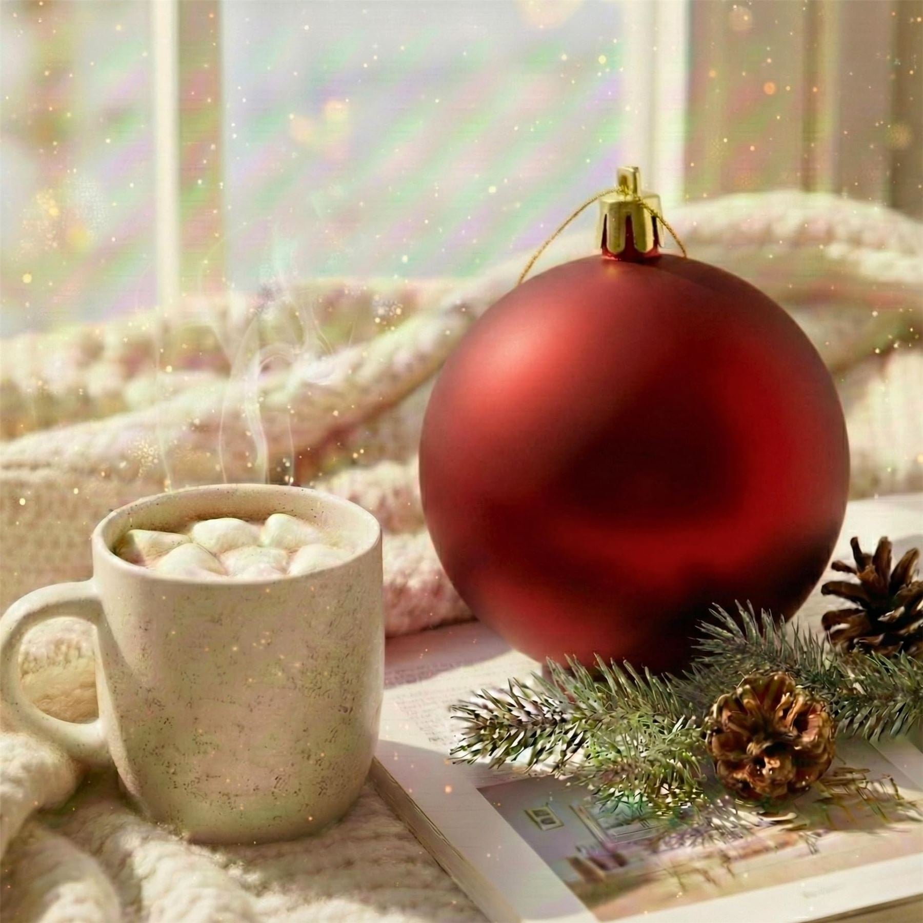 25cm Dark Red Christmas Bauble – Matte Finish, Shatterproof