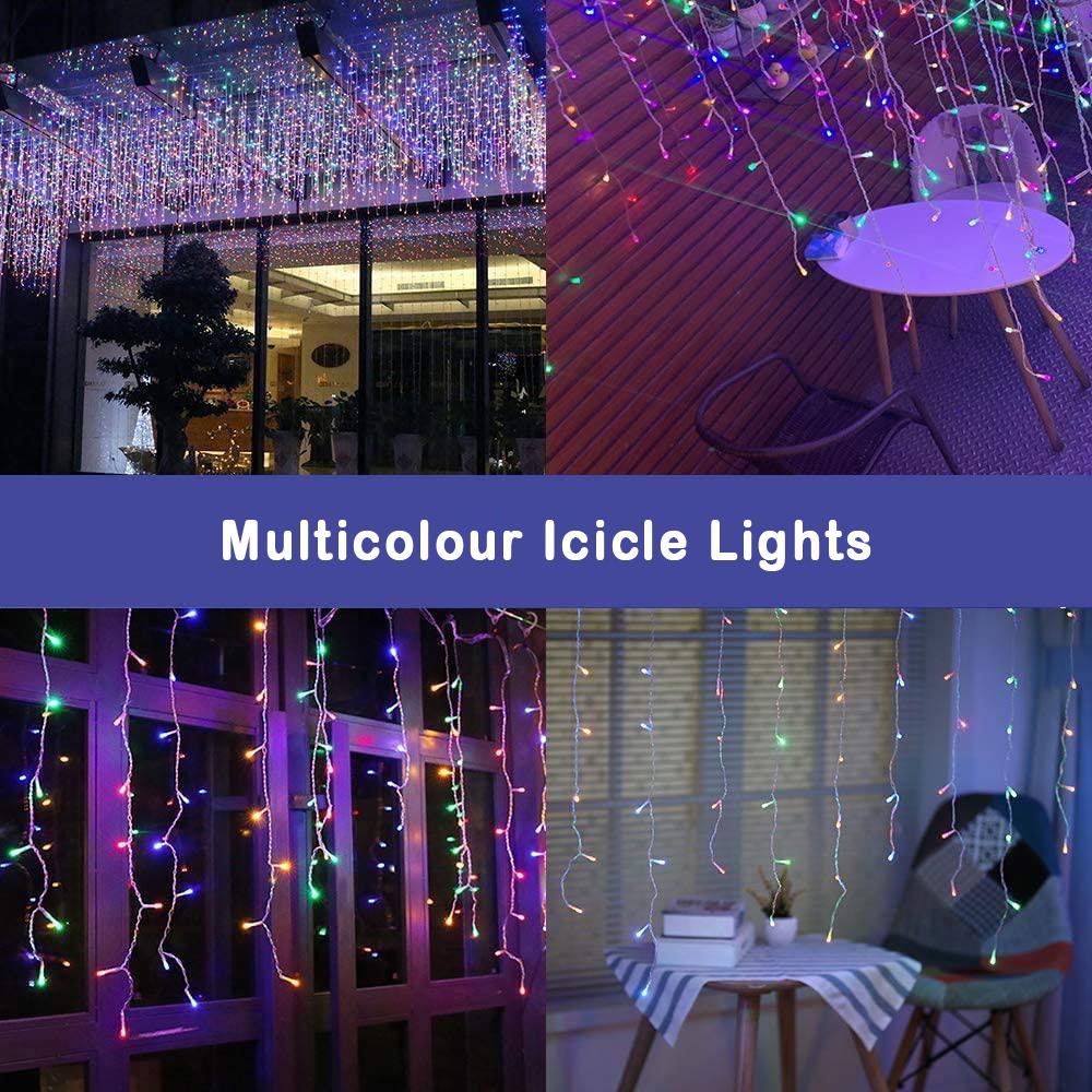 Christmas 240 LED Lights Snowing Chaser Icicle Bright Party Wedding Xmas Outdoor