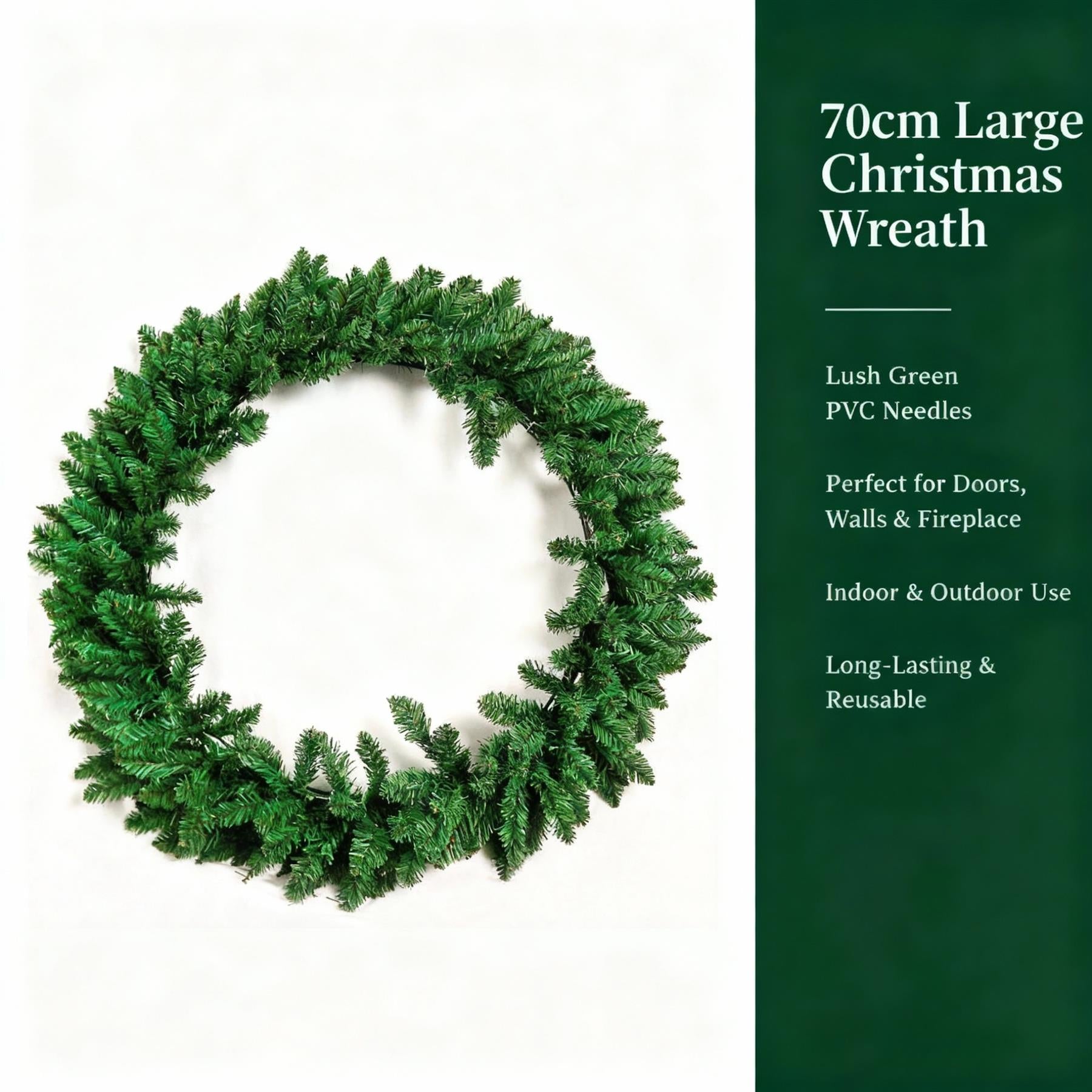 70cm Green Imperial Wreath 260 Tips