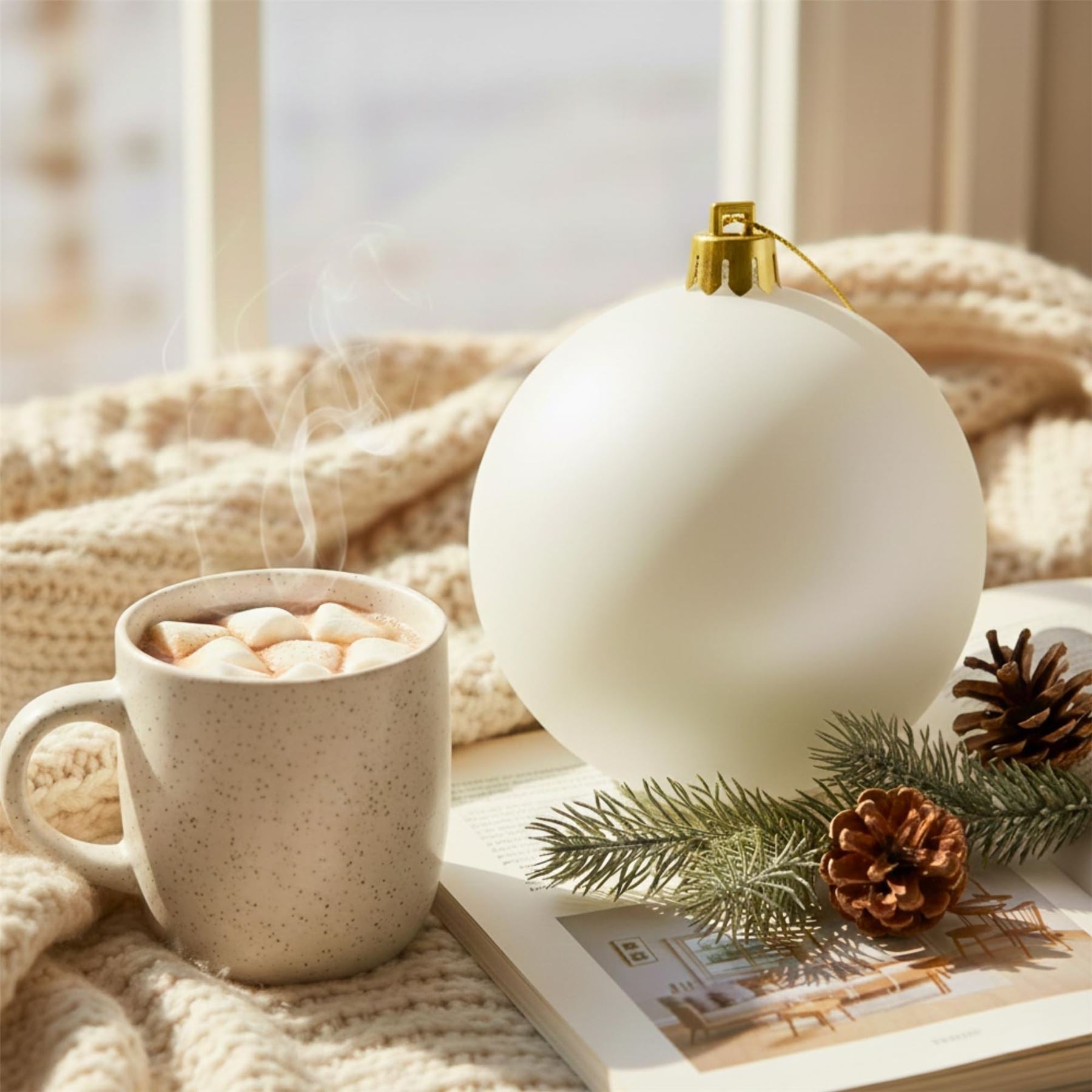 25cm Dark Red Christmas Bauble – Matte Finish, Shatterproof