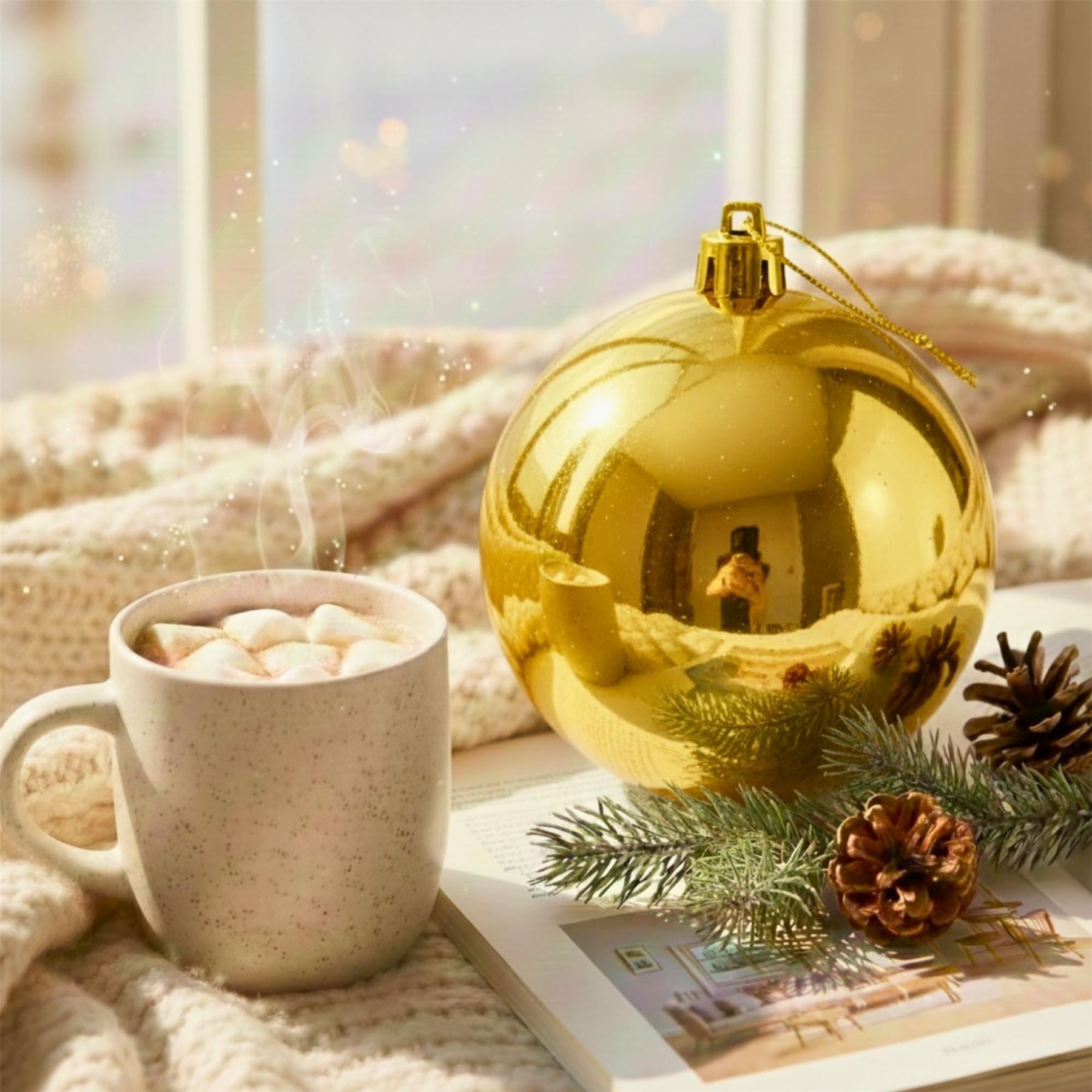 25cm Deep Gold Christmas Bauble – Shatterproof, Gloss Finish