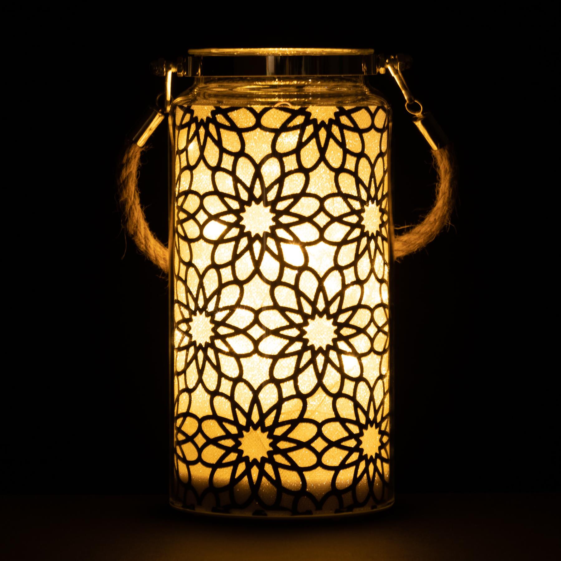 20Cm Christmas Decorated Jar Table Flowers Design Black Lantern