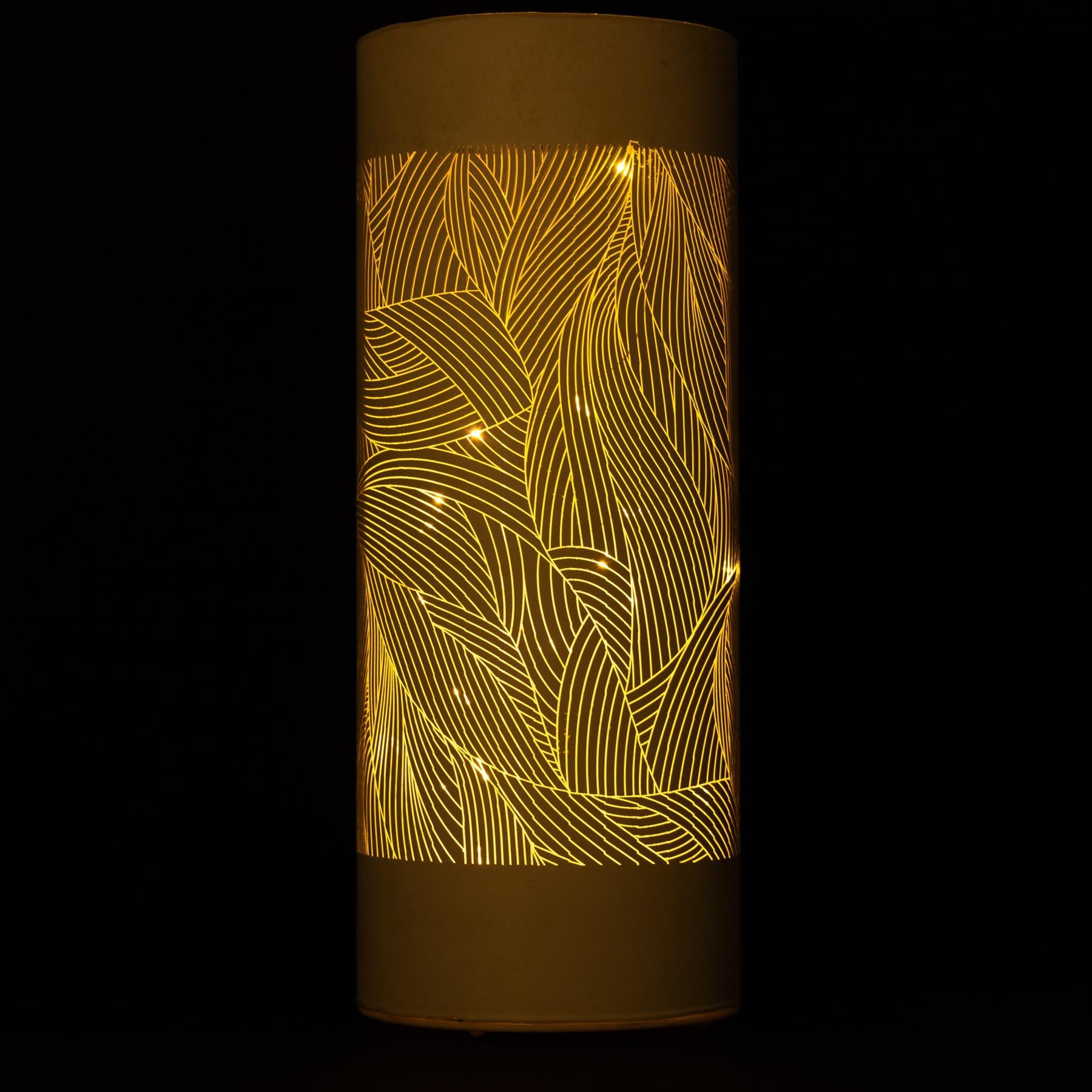 20cm Christmas Lantern LED Fairy Lights Decorated Vase Table Lamp Feather Design