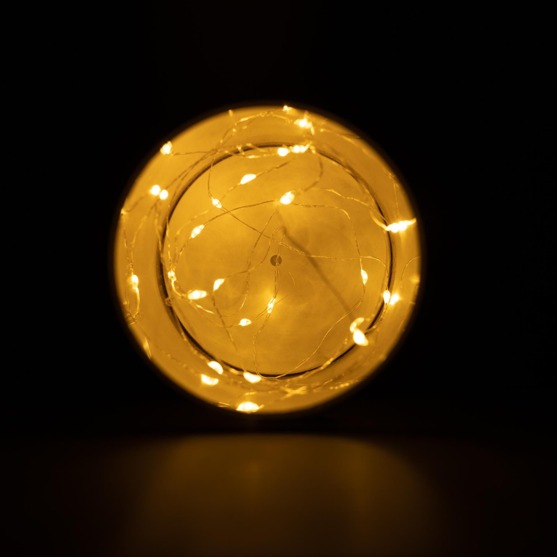 20cm Christmas Lantern LED Fairy Lights Decorated Vase Table Lamp Feather Design