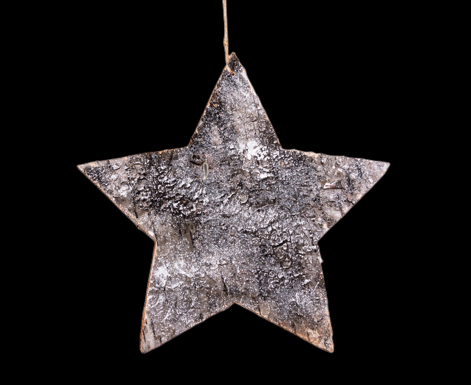 20cm Star Christmas Hanging Decoration Wooden Birch Bark Wall Door Xmas Ornament