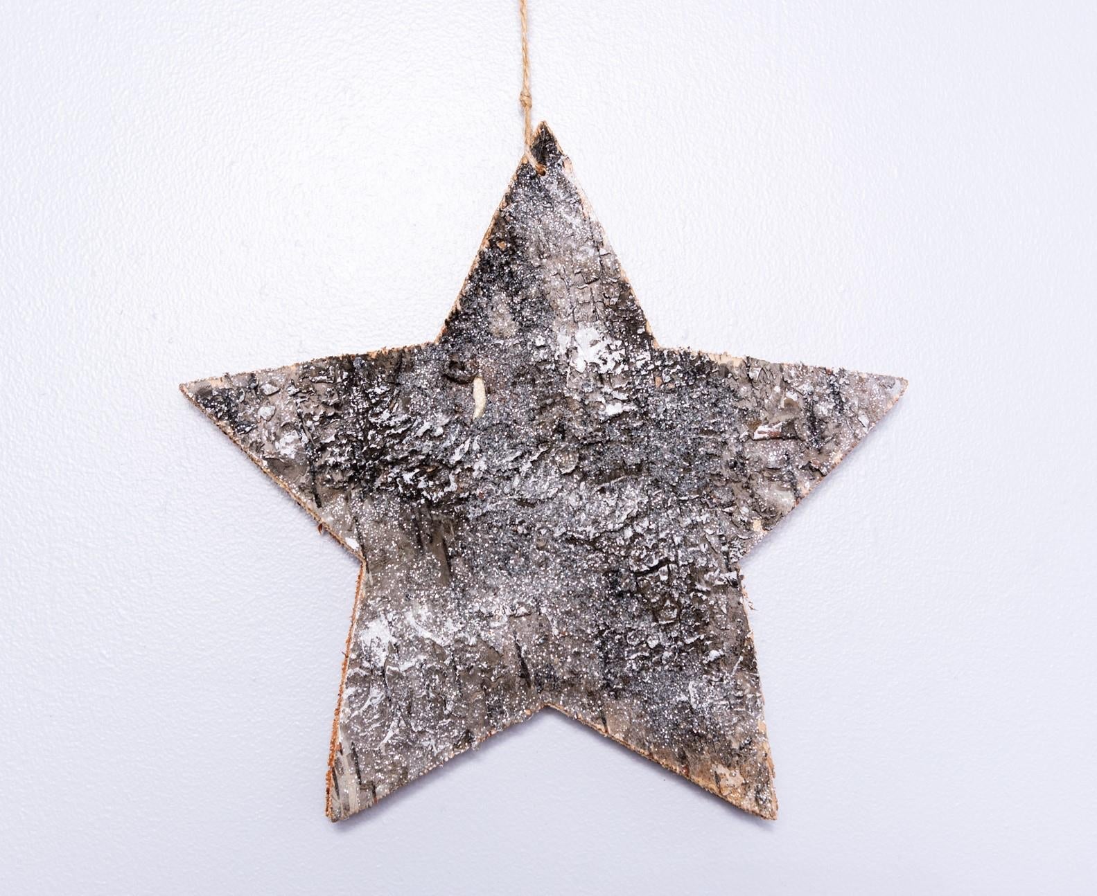 20Cm Star Shape Birch Bark Wooden Christmas Wall Hanging Decoration