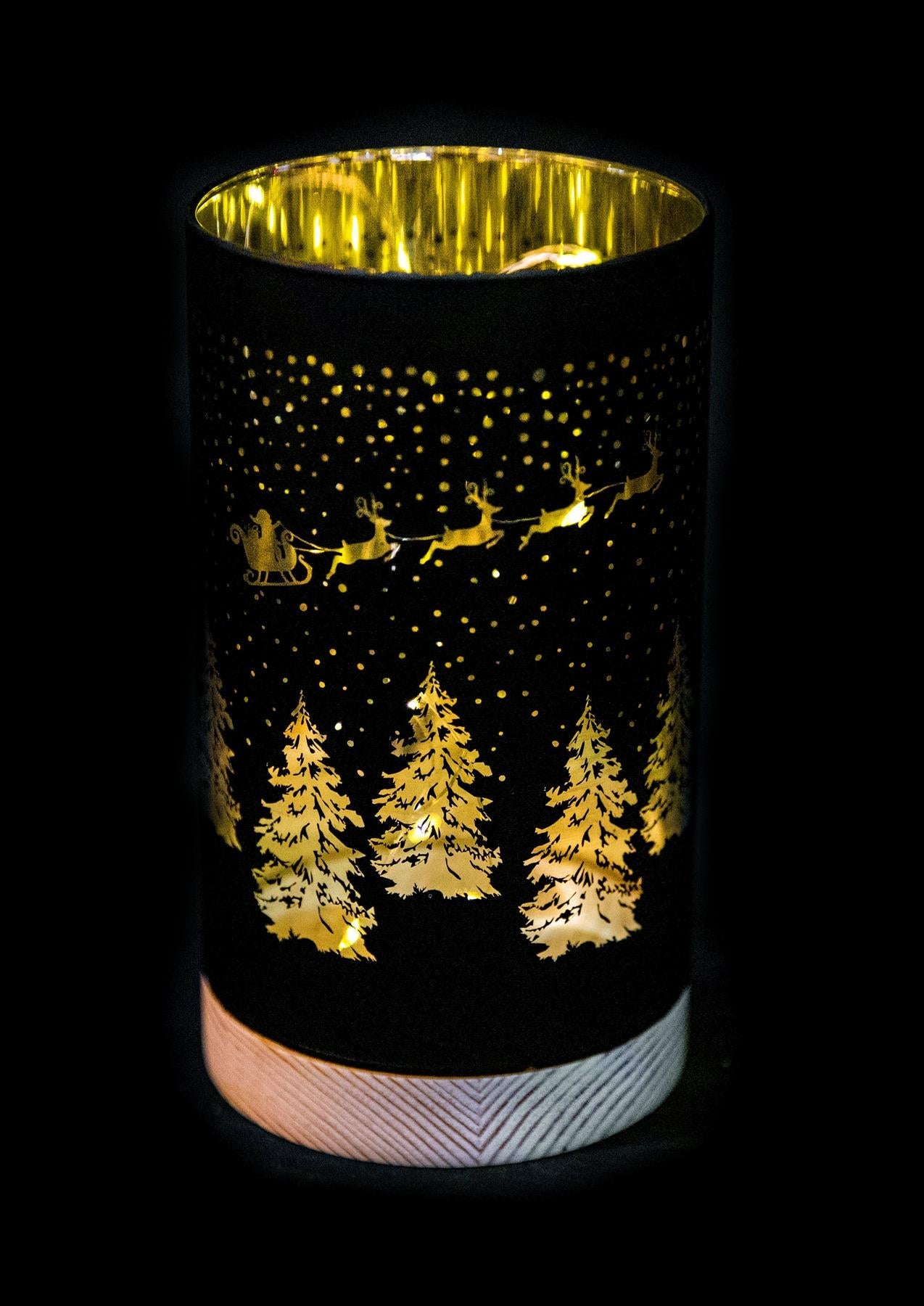 Xmas LED Lights Vase Lamp Santa Sleigh Scene 23cm Christmas Table Decoration UK