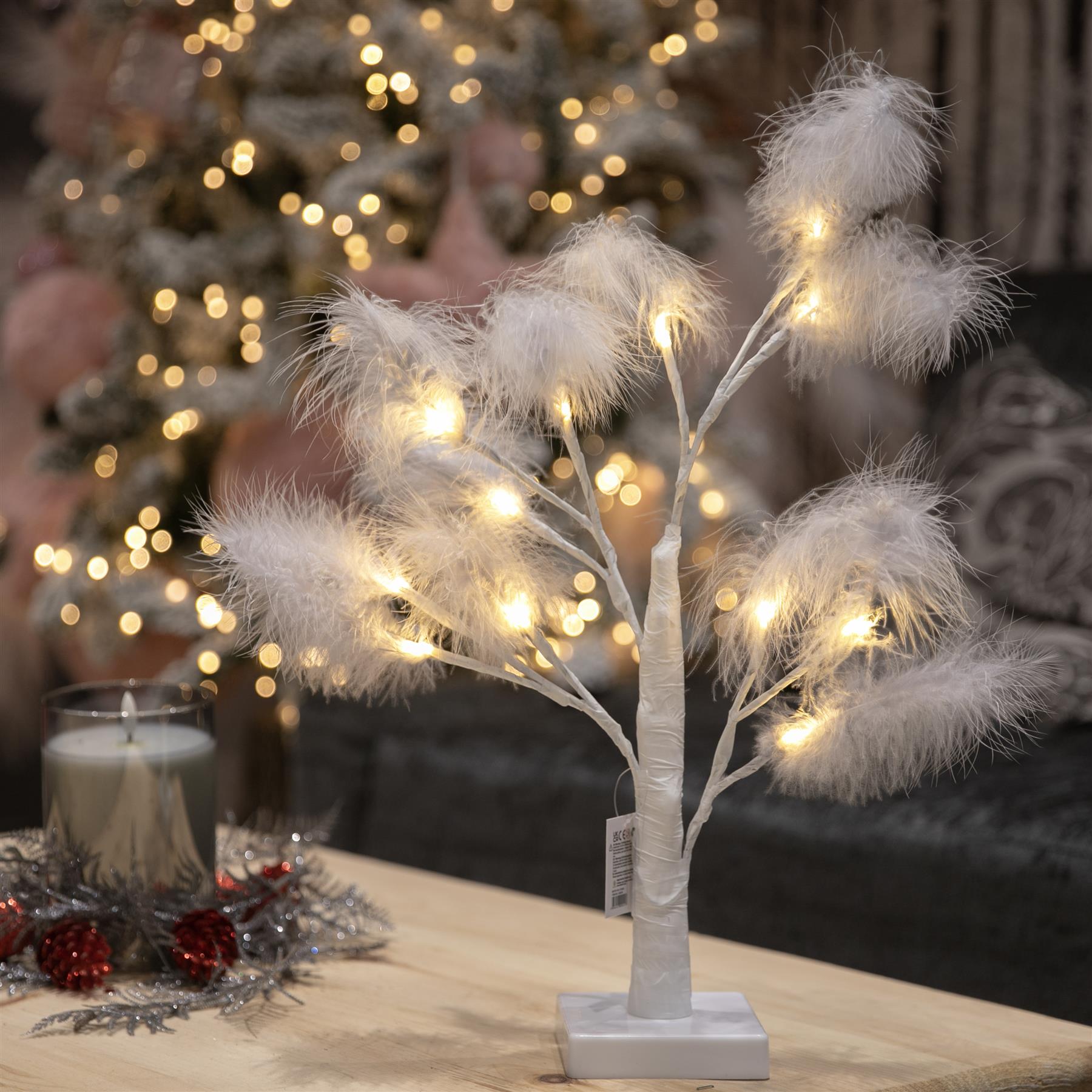 2Pcs 55Cm B/O Pampas Tree Grey