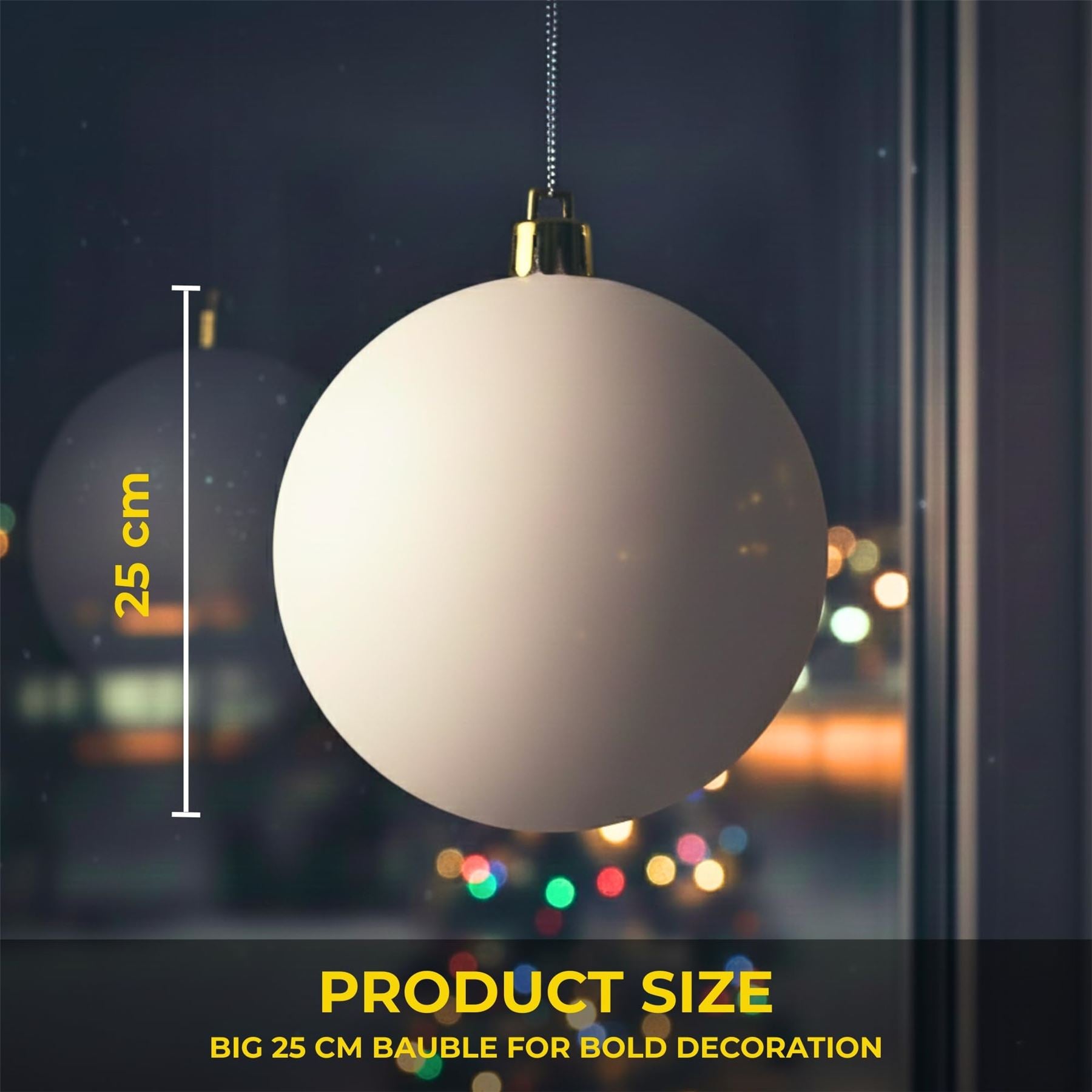 25cm Dark Red Christmas Bauble – Matte Finish, Shatterproof