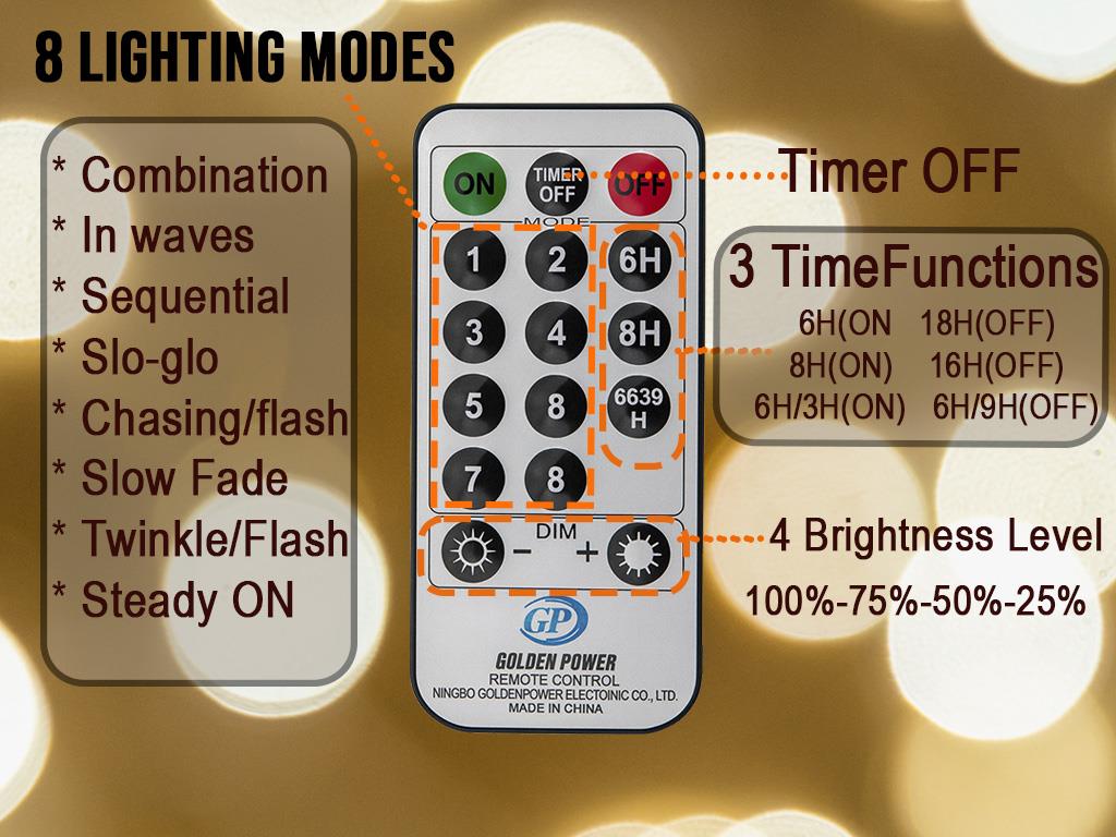 720WW LED Multifunction String Lights With Remote -36m