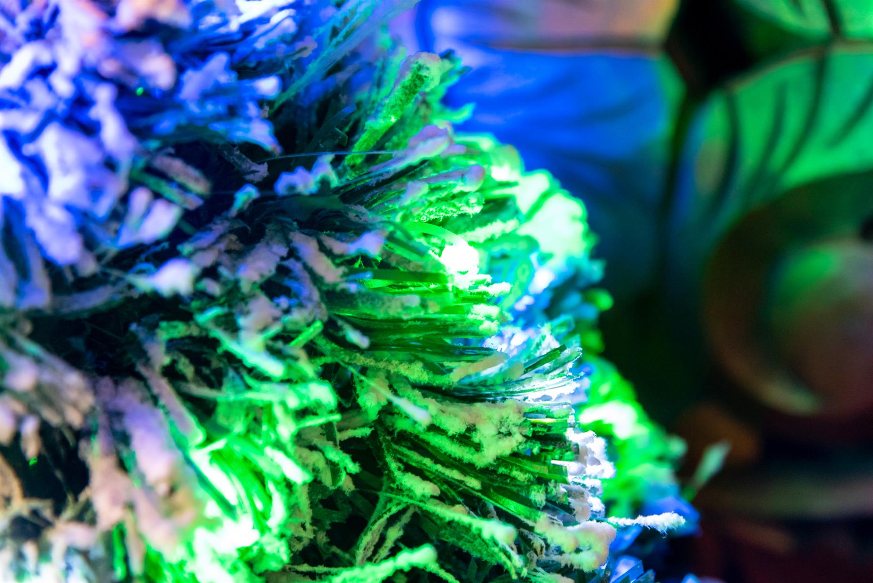 Pre-Lit Christmas Tree Fiber Optic Pine LED Lights Xmas Decor Frosted Aurora 2FT