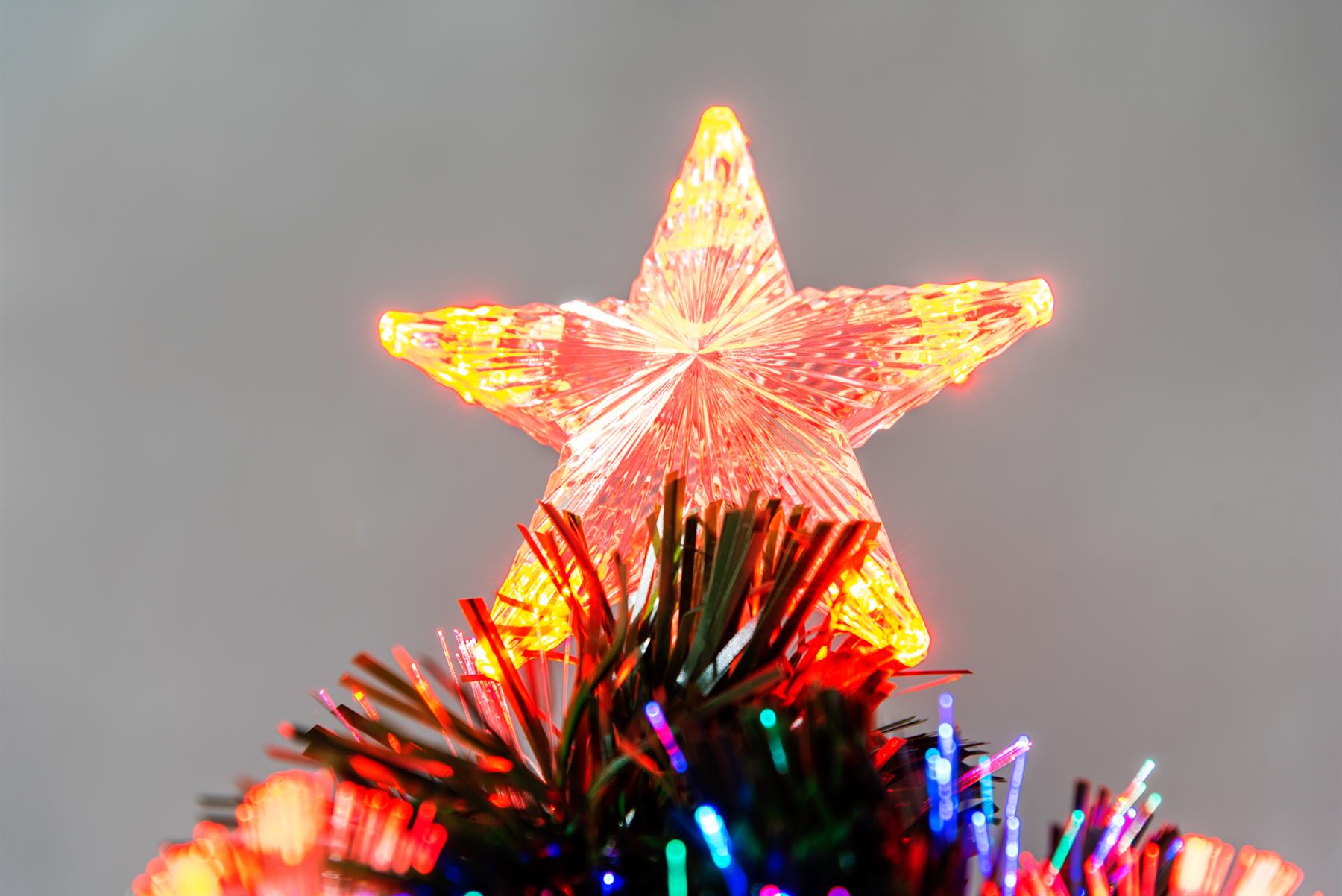 2FT Pre-Lit Christmas Tree Green Fiber Optic LED Lights Xmas Home Holiday Decor