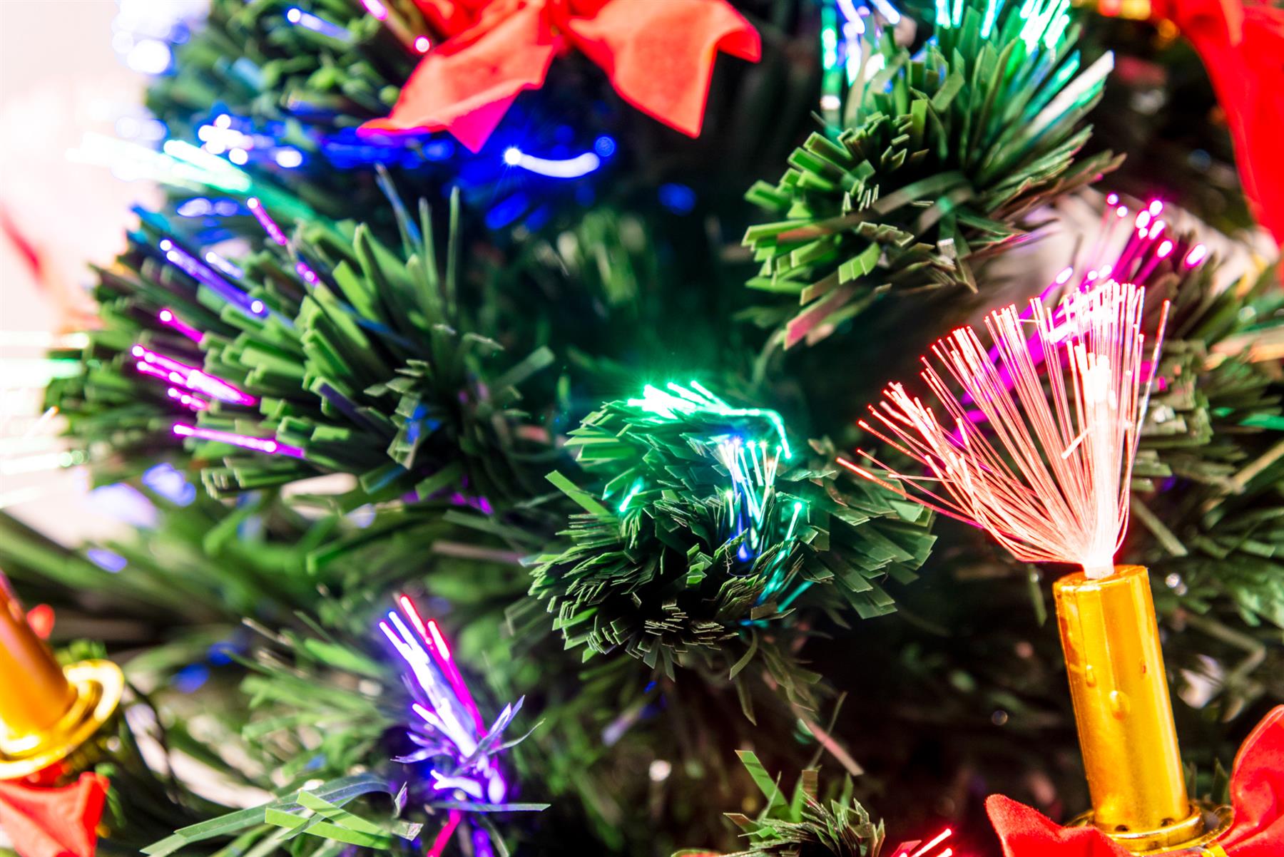 2FT Pre-Lit Christmas Tree Green Fiber Optic LED Lights Xmas Home Holiday Decor