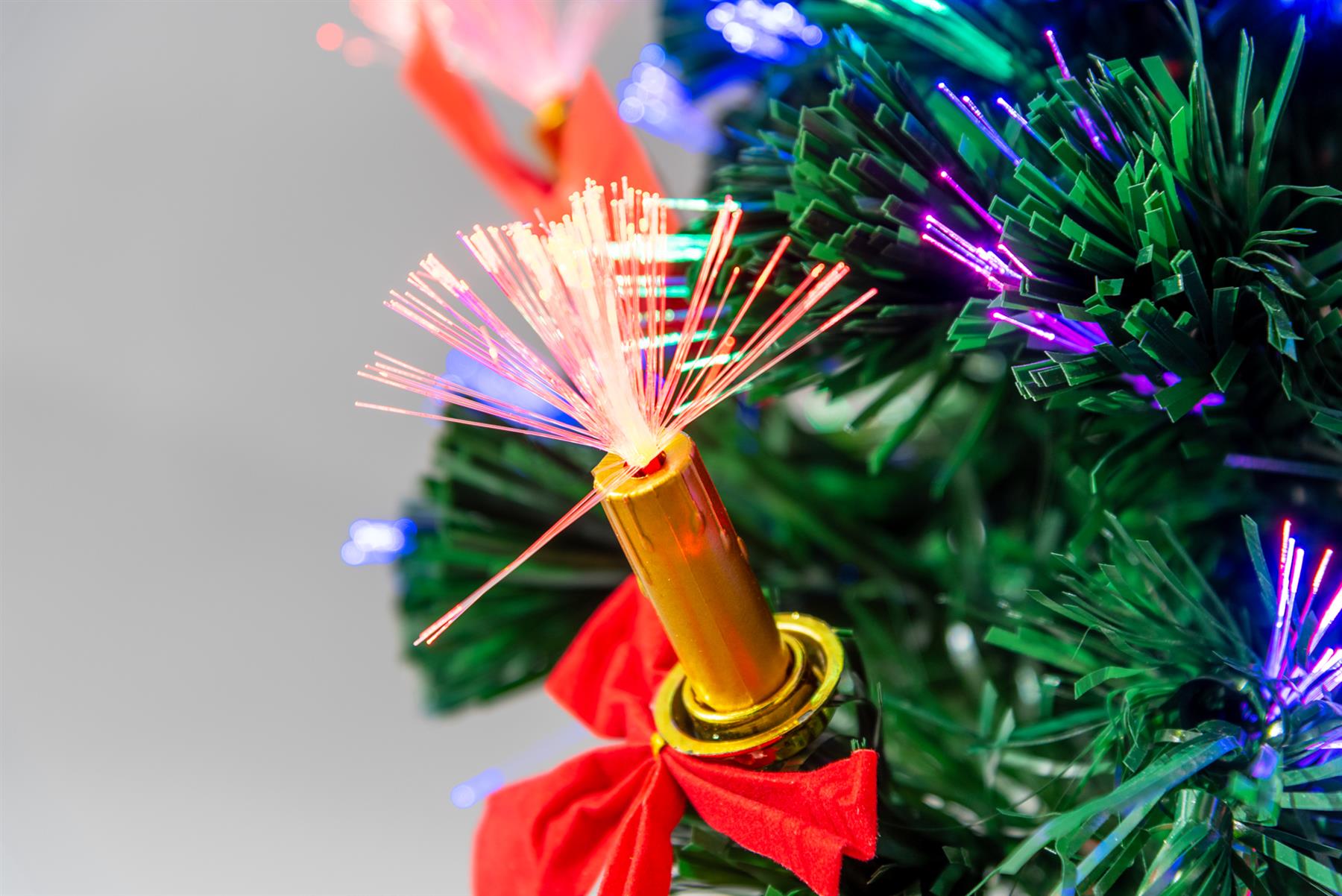 2FT Pre-Lit Christmas Tree Green Fiber Optic LED Lights Xmas Home Holiday Decor