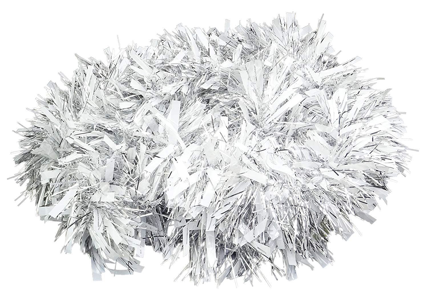 32Pcs Silver White Tinsel Tree Decoration 1.8M