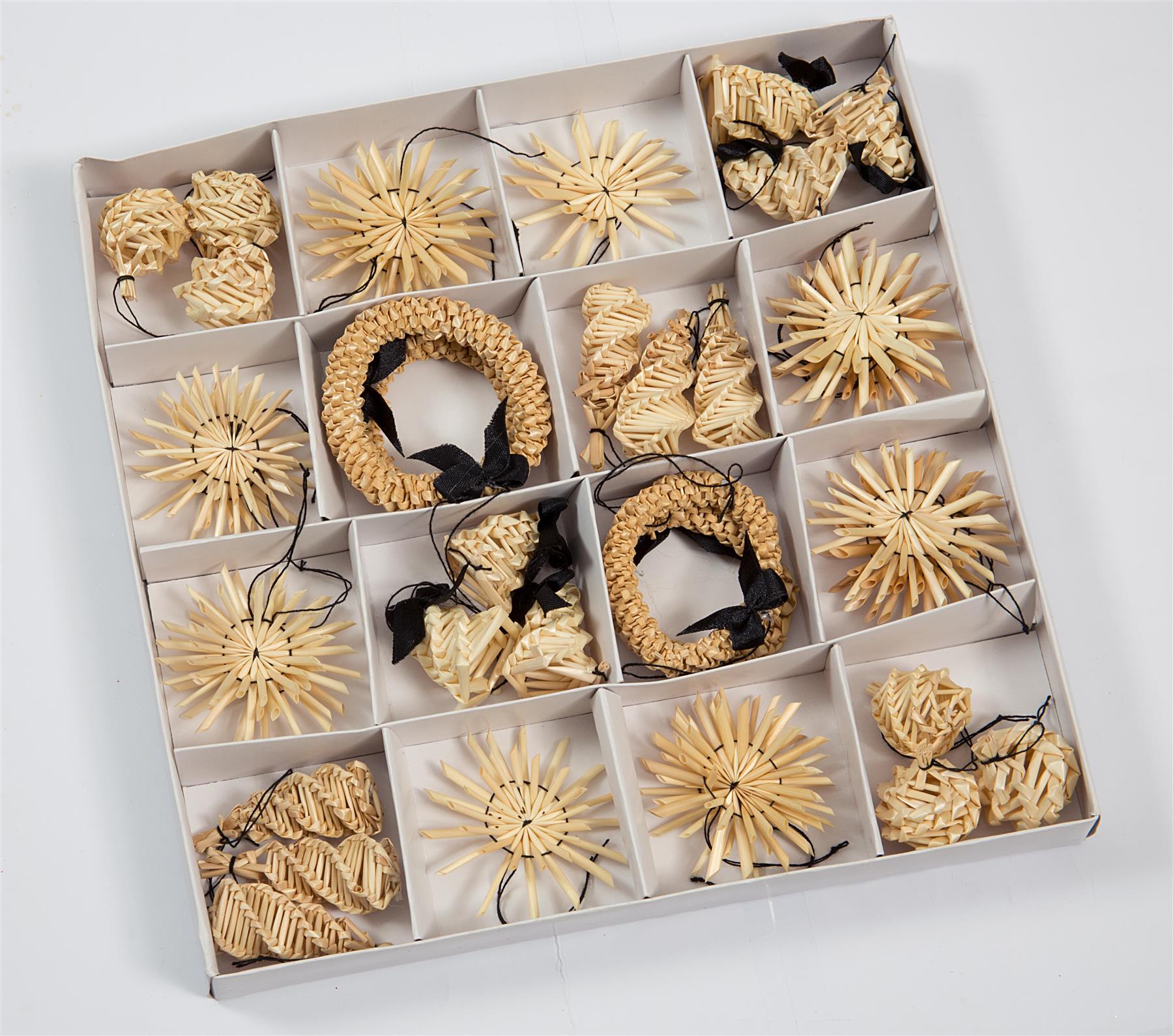 36Pcs Hand Crafted Christmas Tree Hanging Ornament Decorations Wheat Straw Xmas Home Decor