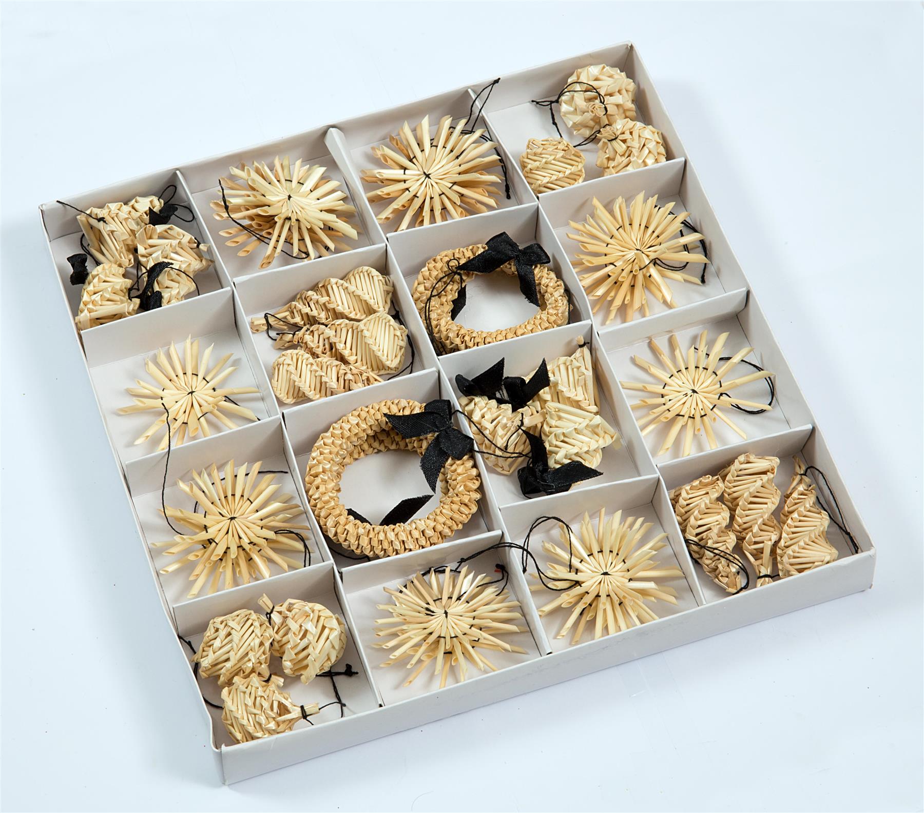 36Pcs Hand Crafted Christmas Tree Hanging Ornament Decorations Wheat Straw Xmas Home Decor