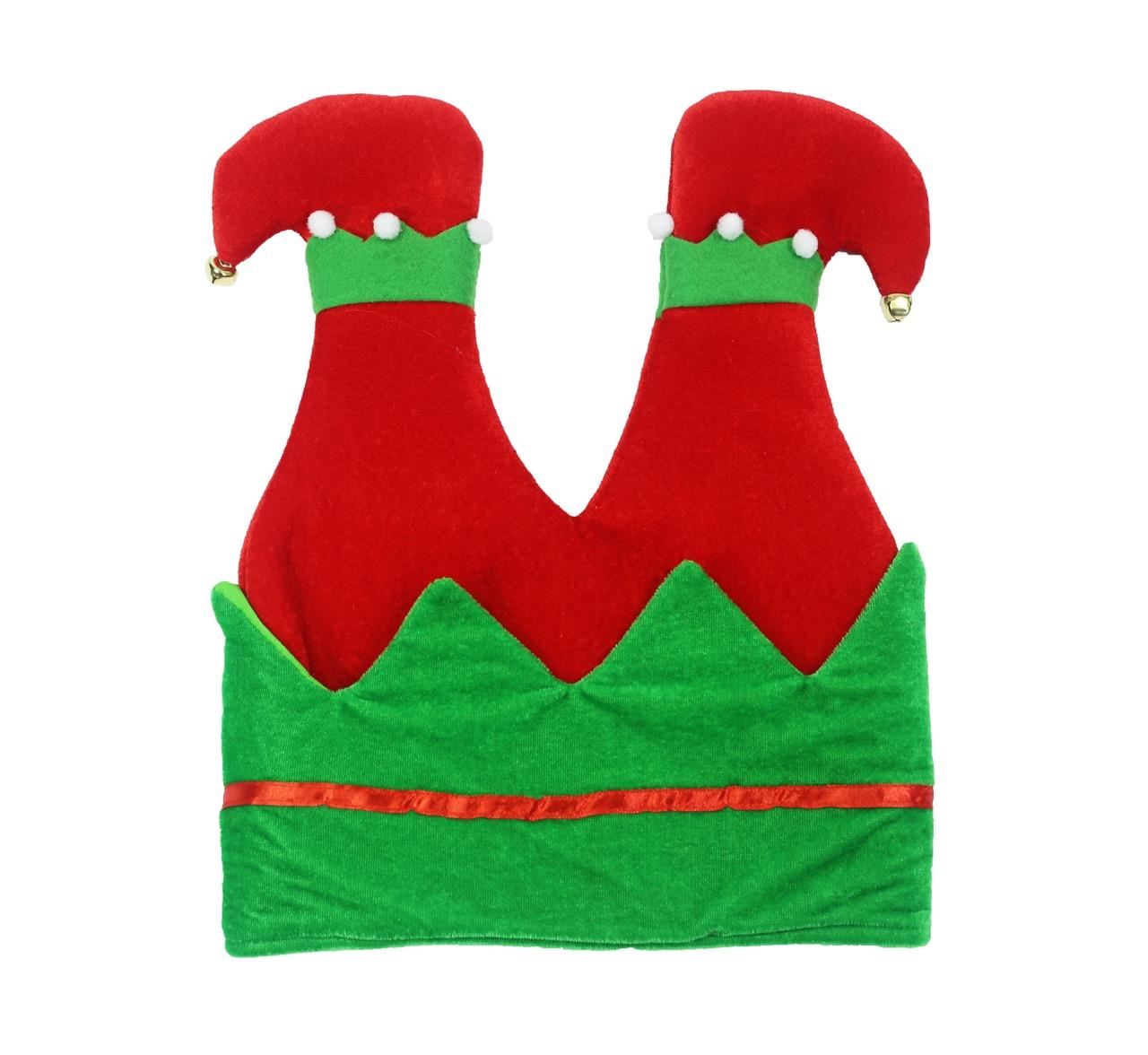 Christmas Hat Elf Leg Adult Fancy Dress Accessory Novelty Cap Festive Xmas Party