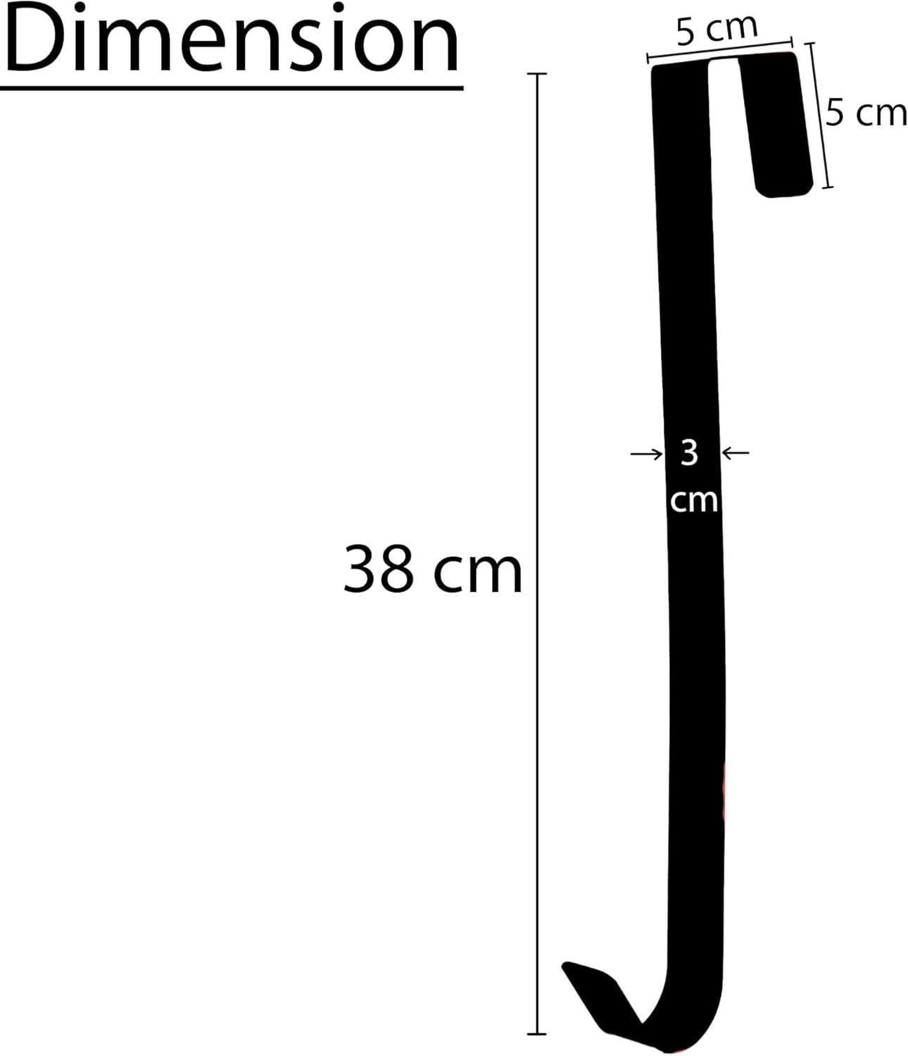 2X Christmas Wreath Hanger Door Hook Red Metal Holder 38cm Xmas Hanging Decor