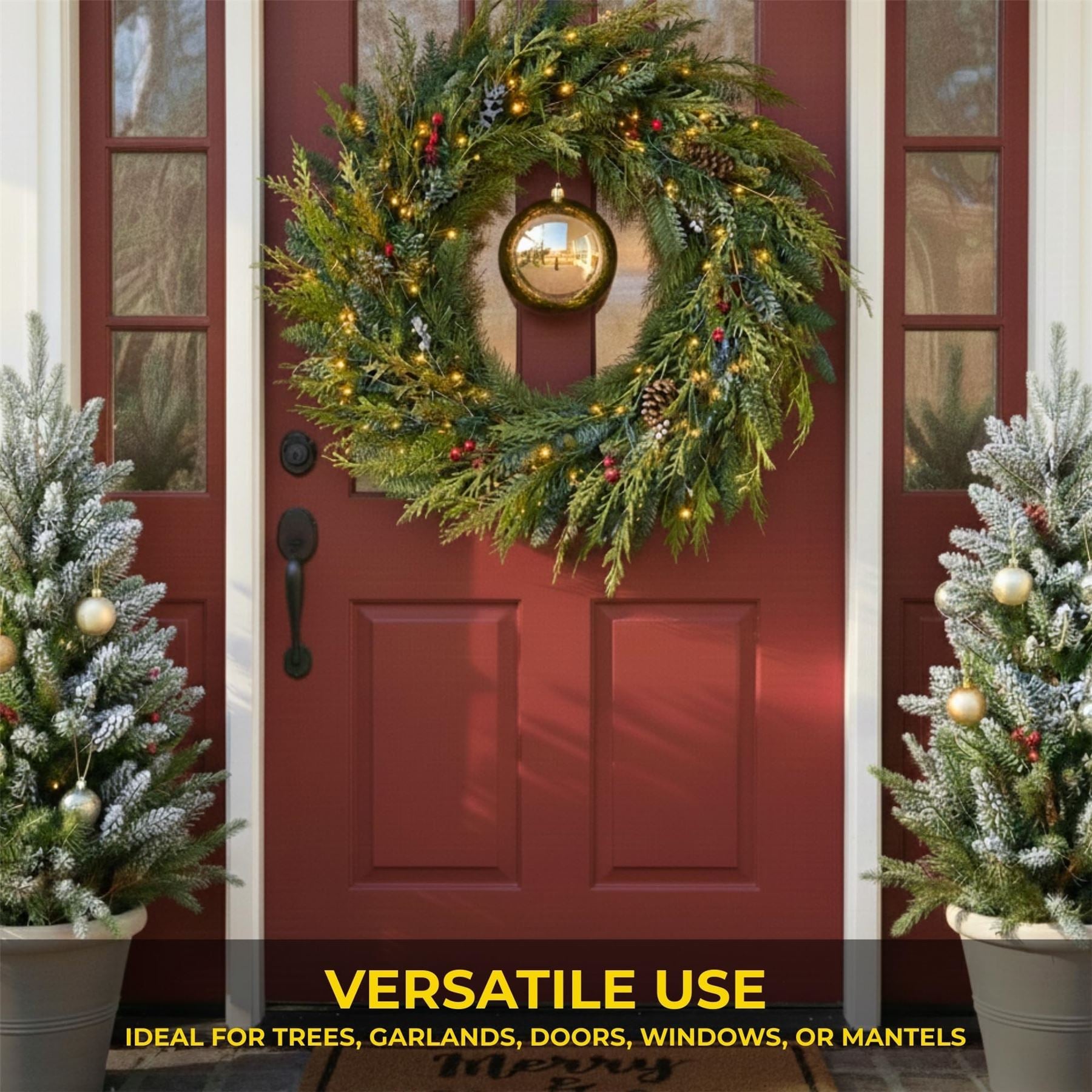 20cm Champagne Shatterproof Christmas Bauble – Glossy Festive Hanging Decoration