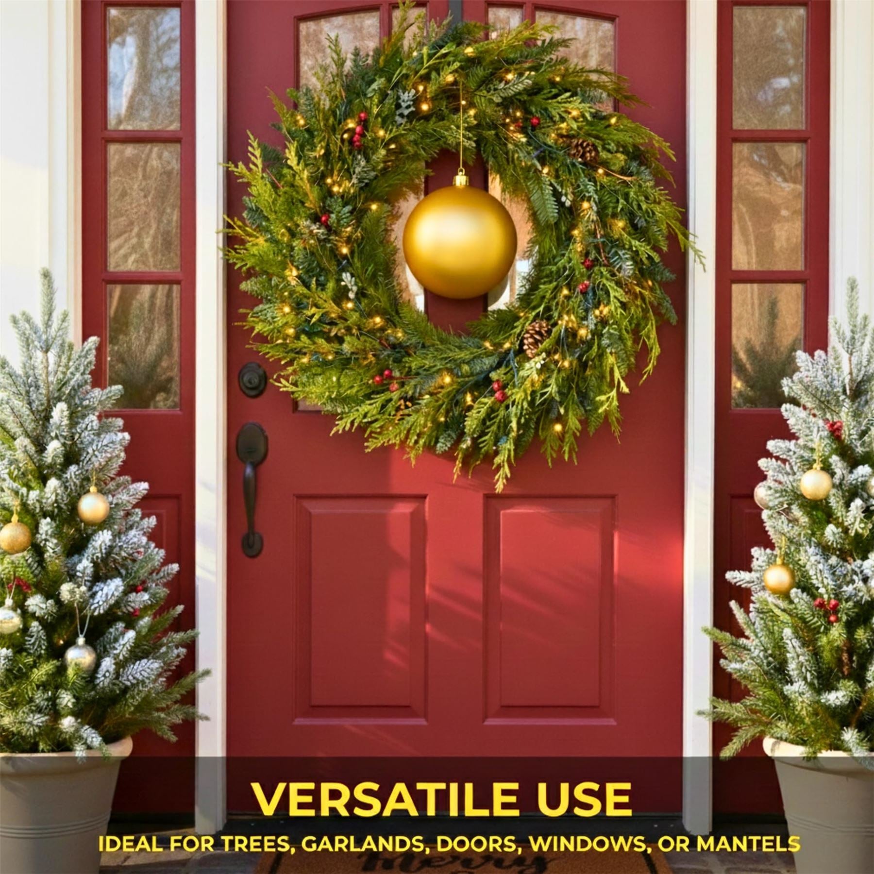 25cm Deep Gold Christmas Bauble – Matte Finish, Shatterproof