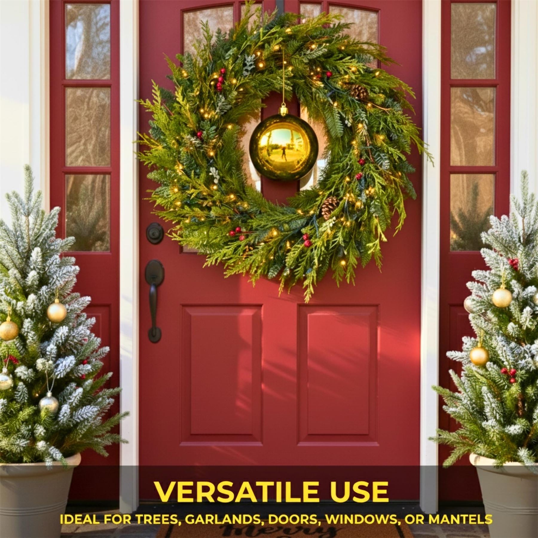 25cm Deep Gold Christmas Bauble – Shatterproof, Gloss Finish