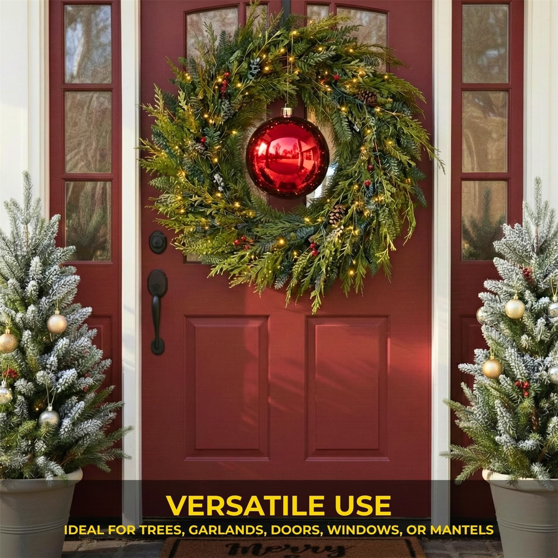 25cm Red Christmas Bauble – Shatterproof, Gloss Finish