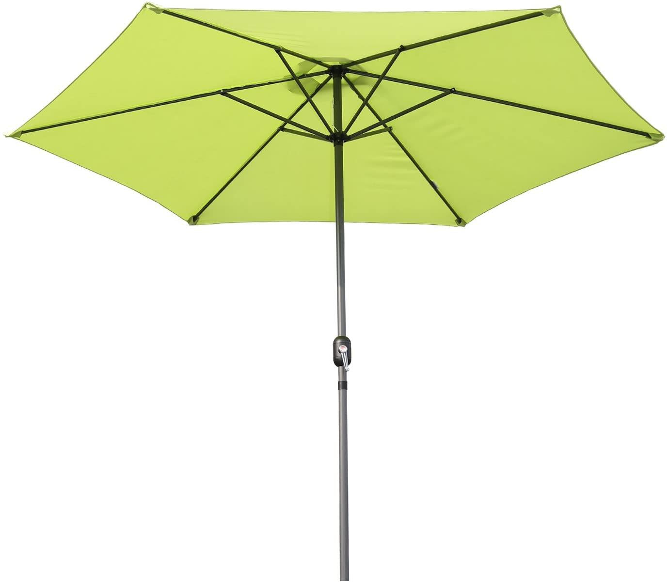 3m Garden Parasol Umbrella Tilting with Crank Handle Lime