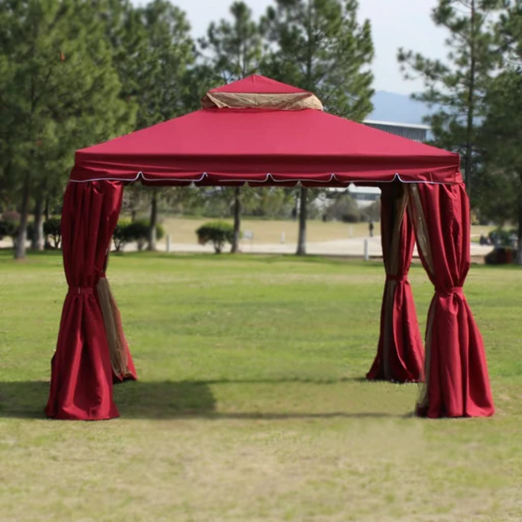 3x3x2.75m Red Gazebo with Nets Aluminium Frame and Powder coated Steel Roof