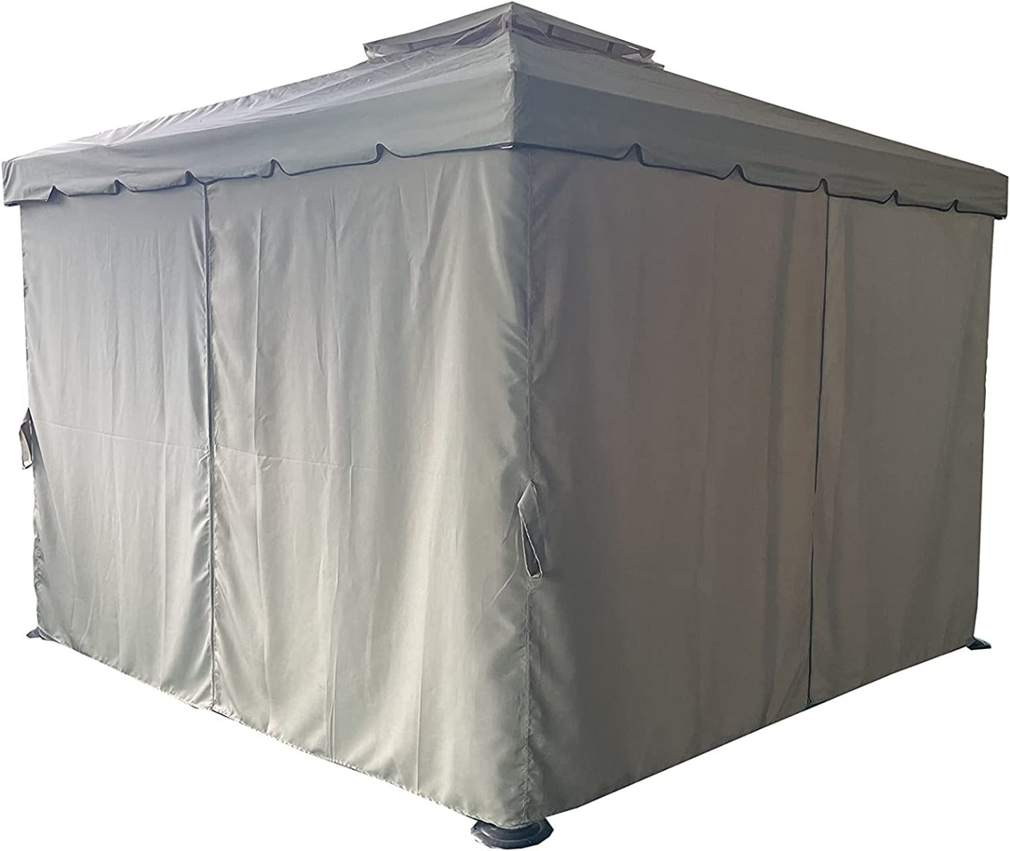 3x4x2.75m Khaki Gazebo with Nets Aluminium Frame and Powder coated Steel Roof