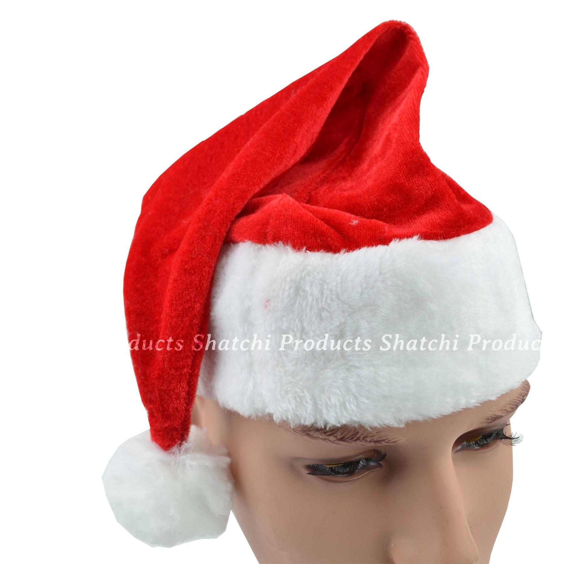 4 x Santa Hat Quality Christmas Fancy Dress Costume Accessories Xmas Party Hat