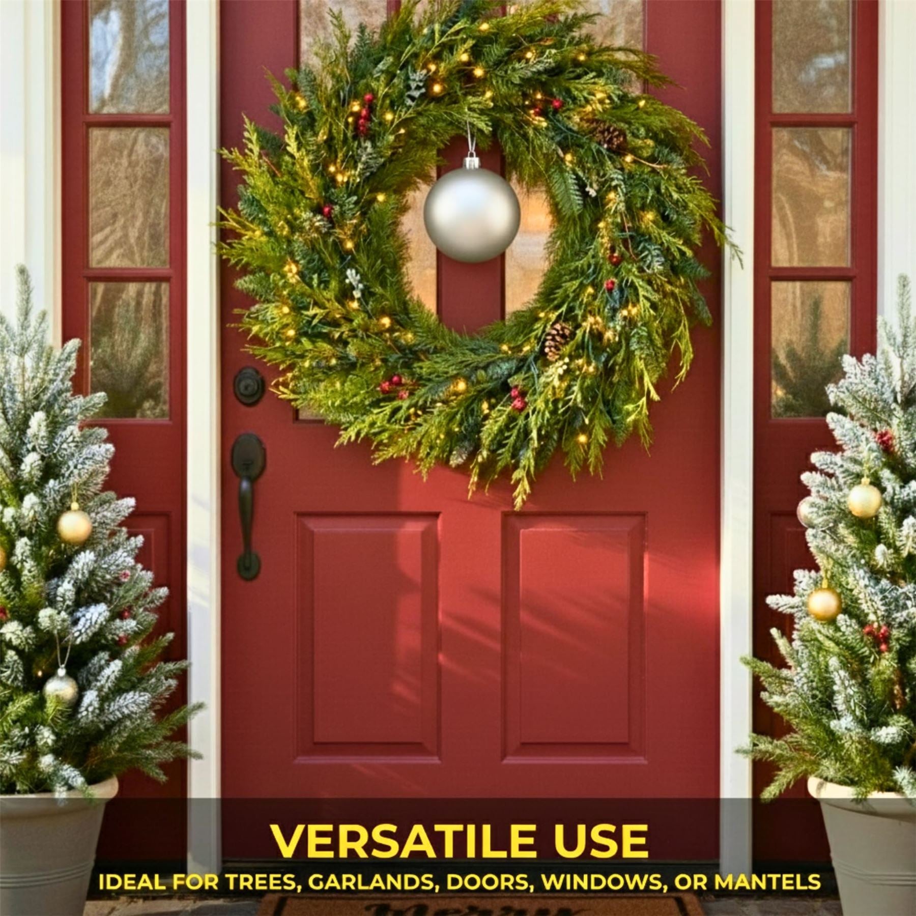 20cm Silver Matte Shatterproof Christmas Bauble – Elegant Festive Hanging Decoration