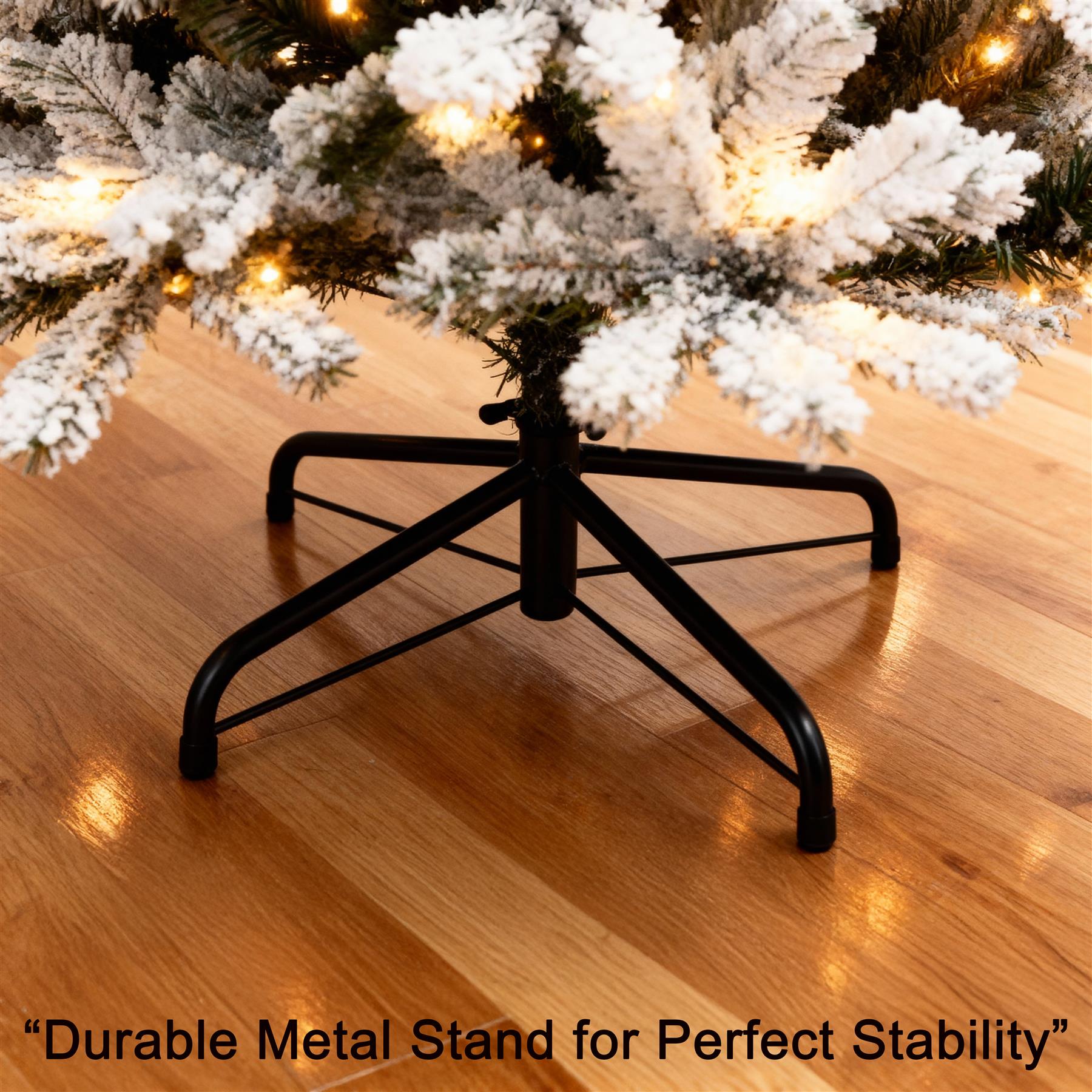 4FT Prelit Christmas Tree Green Artificial Snowy Yukon Pine LED Light Xmas Decor