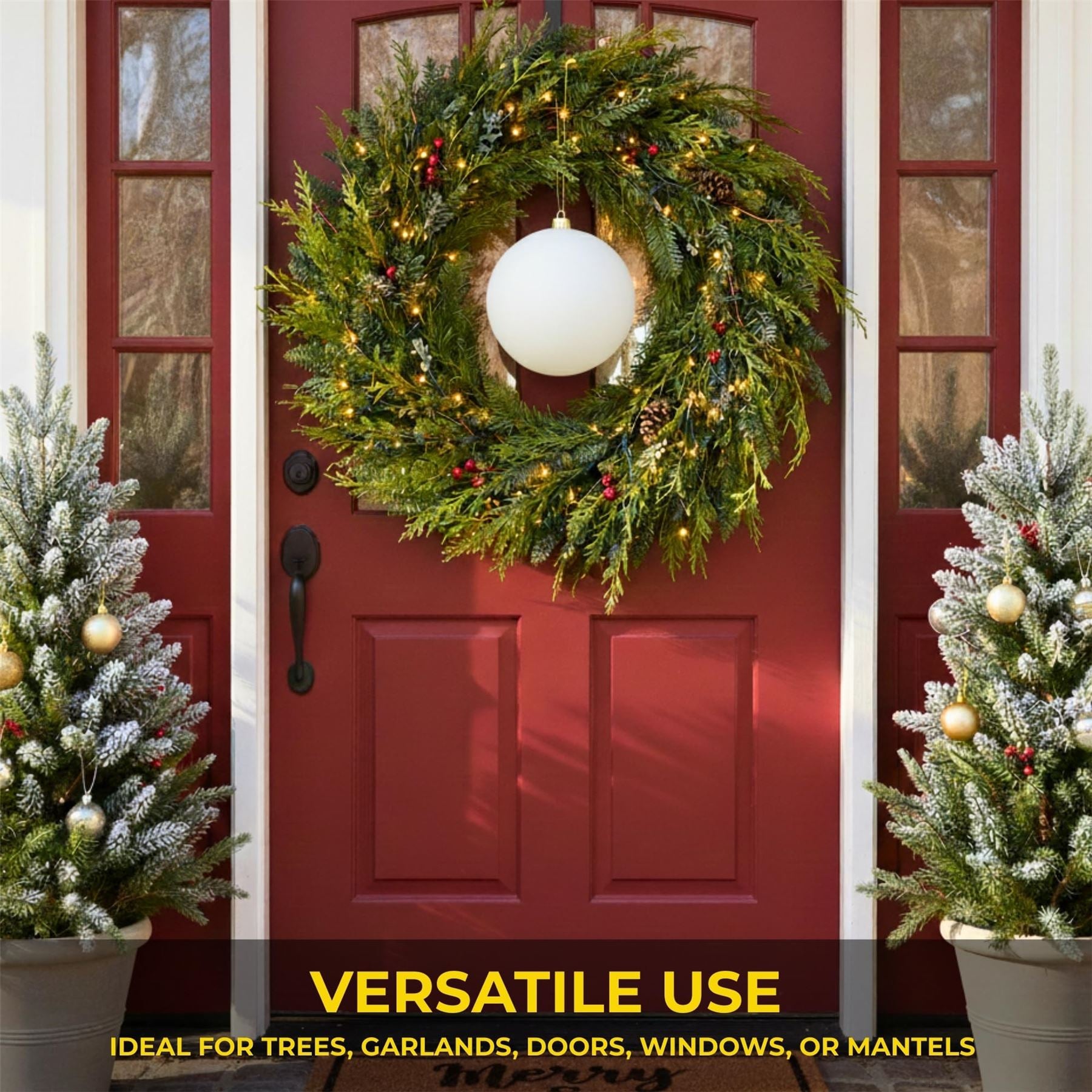 25cm Dark Red Christmas Bauble – Matte Finish, Shatterproof