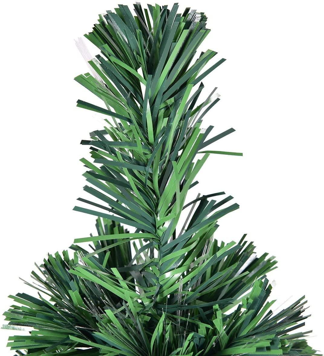 4FT Pre-Lit Christmas Tree Green Fiber Optic LED Lights Xmas Home Holiday Decor