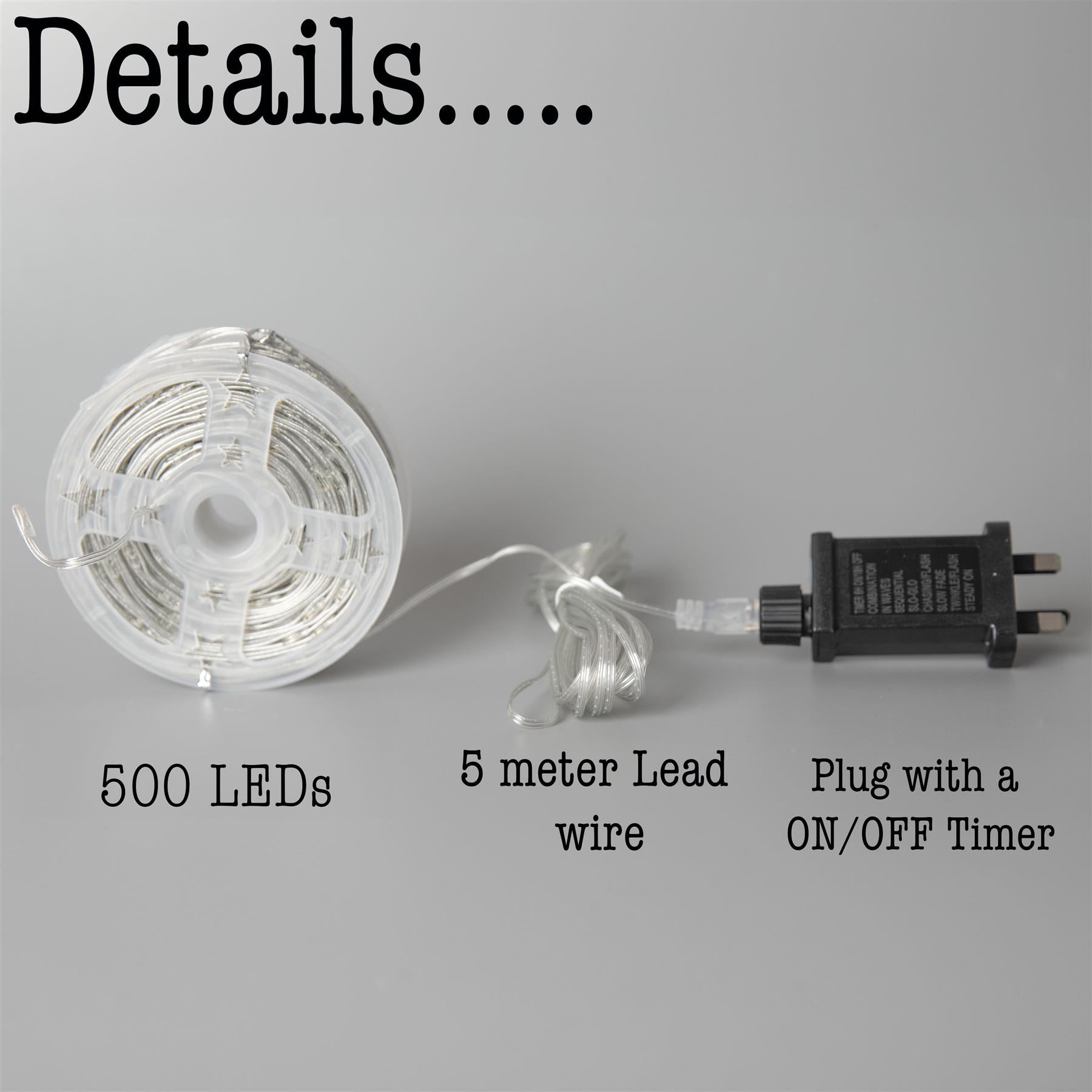 500 LED Christmas Light String Multifunction Xmas Tree Garden Festive Home Decor