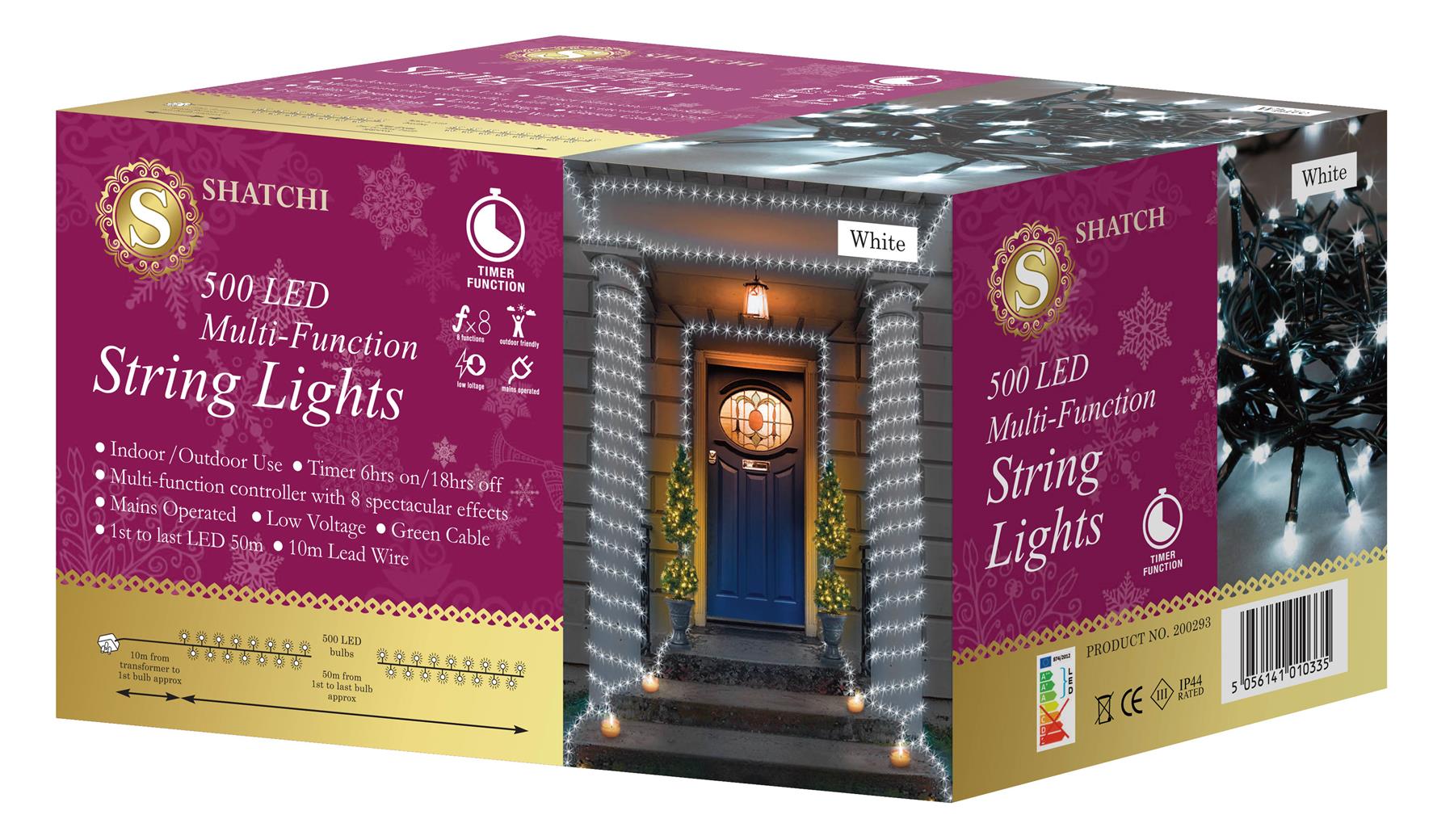 500 LED Fairy Lights Christmas Outdoor Main Plug-In Xmas Home Garden Tree Decor