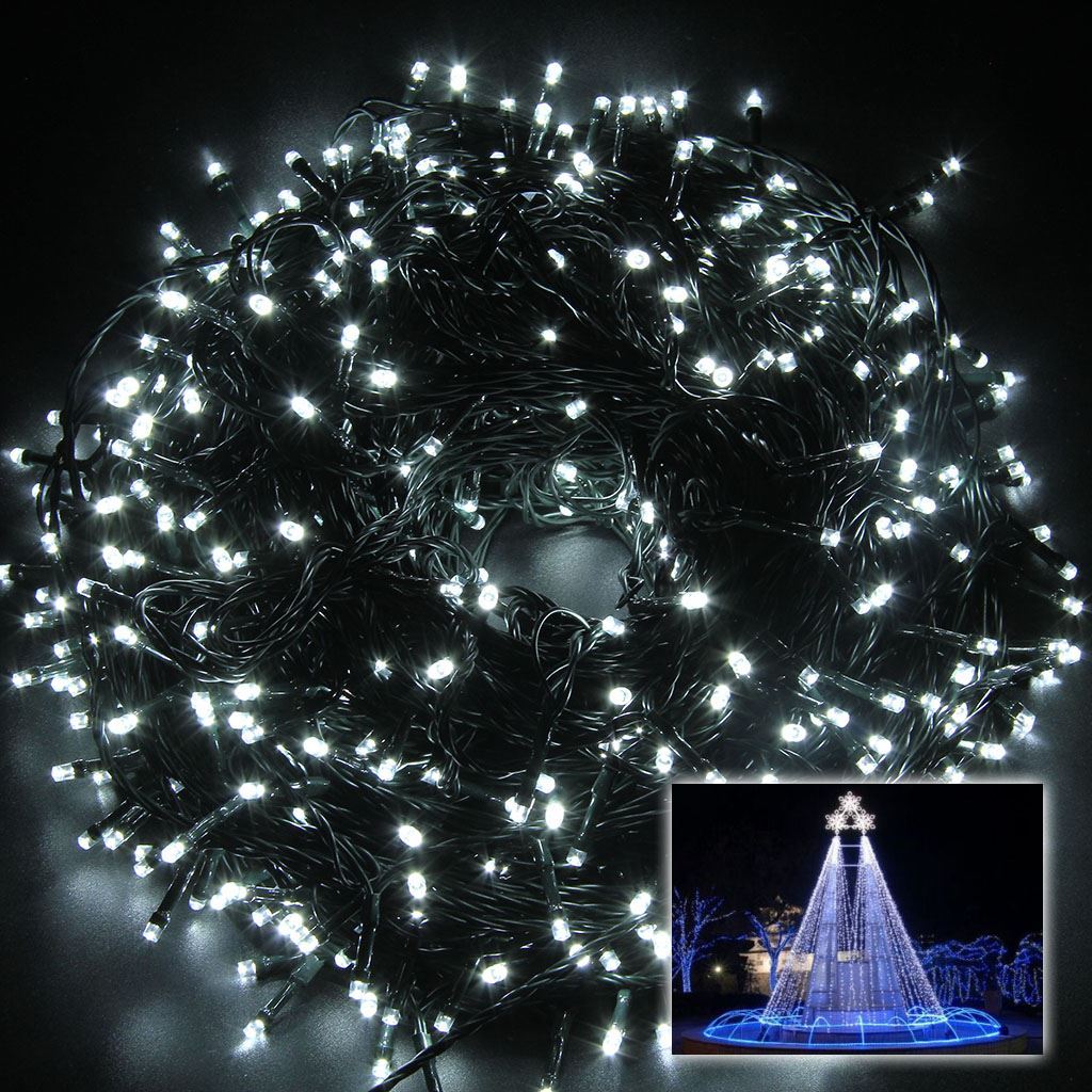500 LED Fairy Lights Christmas Outdoor Main Plug-In Xmas Home Garden Tree Decor