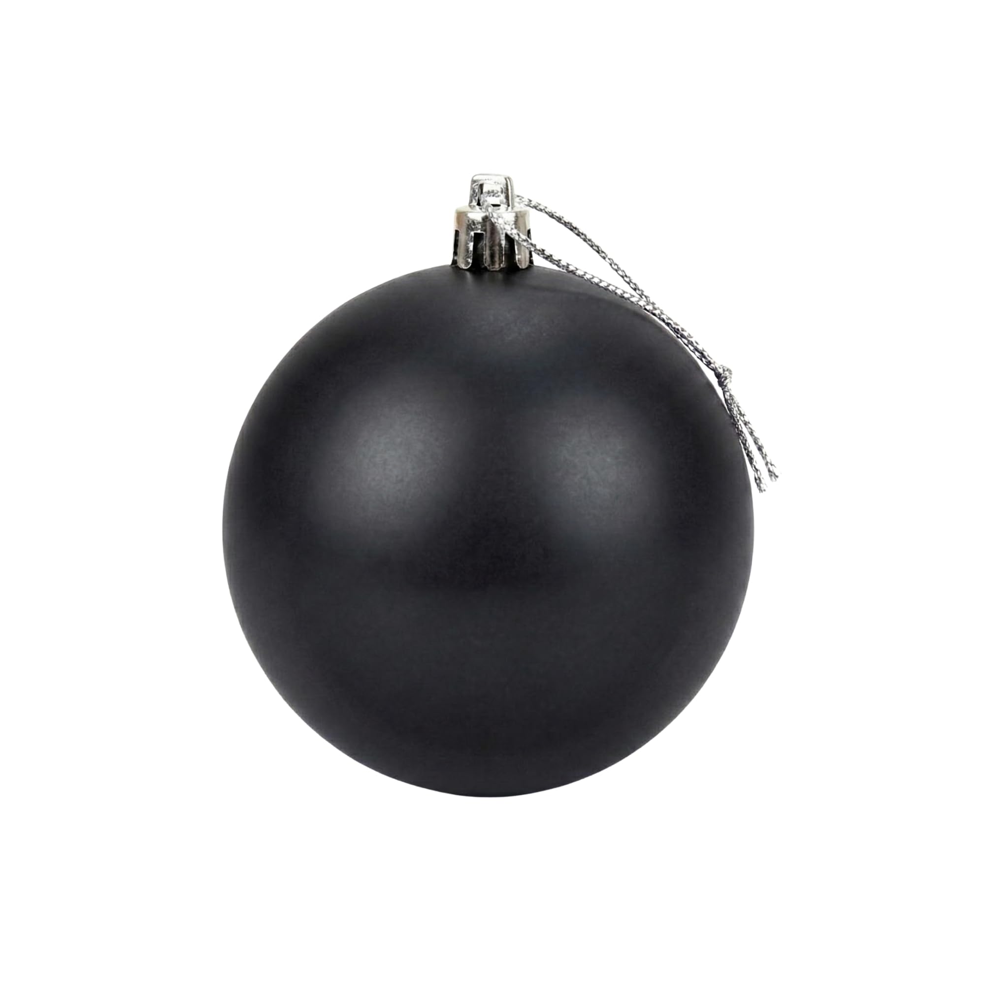 20cm Black Matte Shatterproof Christmas Bauble – Elegant Festive Hanging Decoration