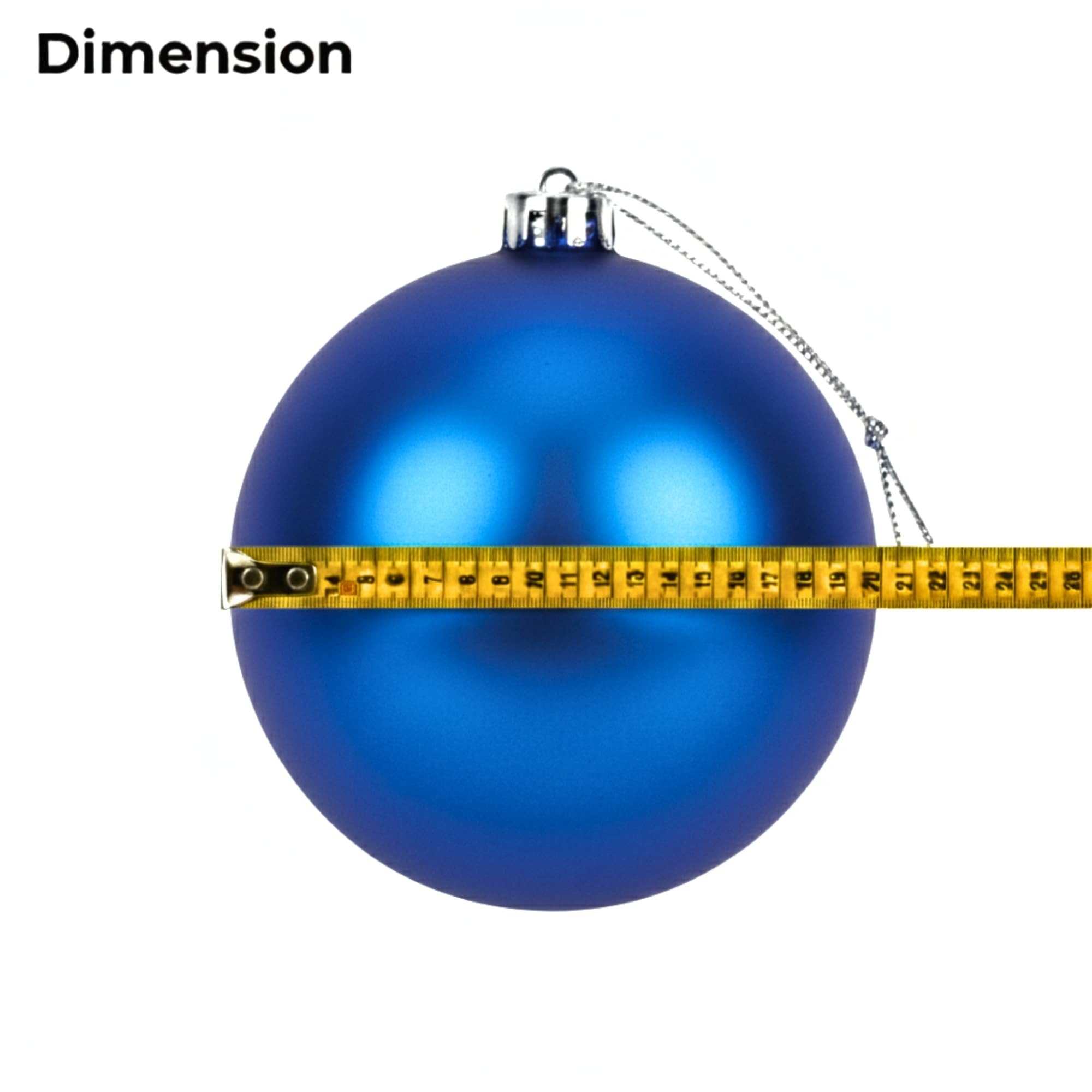 20cm Dark Blue Matte Shatterproof Christmas Bauble – Elegant Festive Hanging Decoration