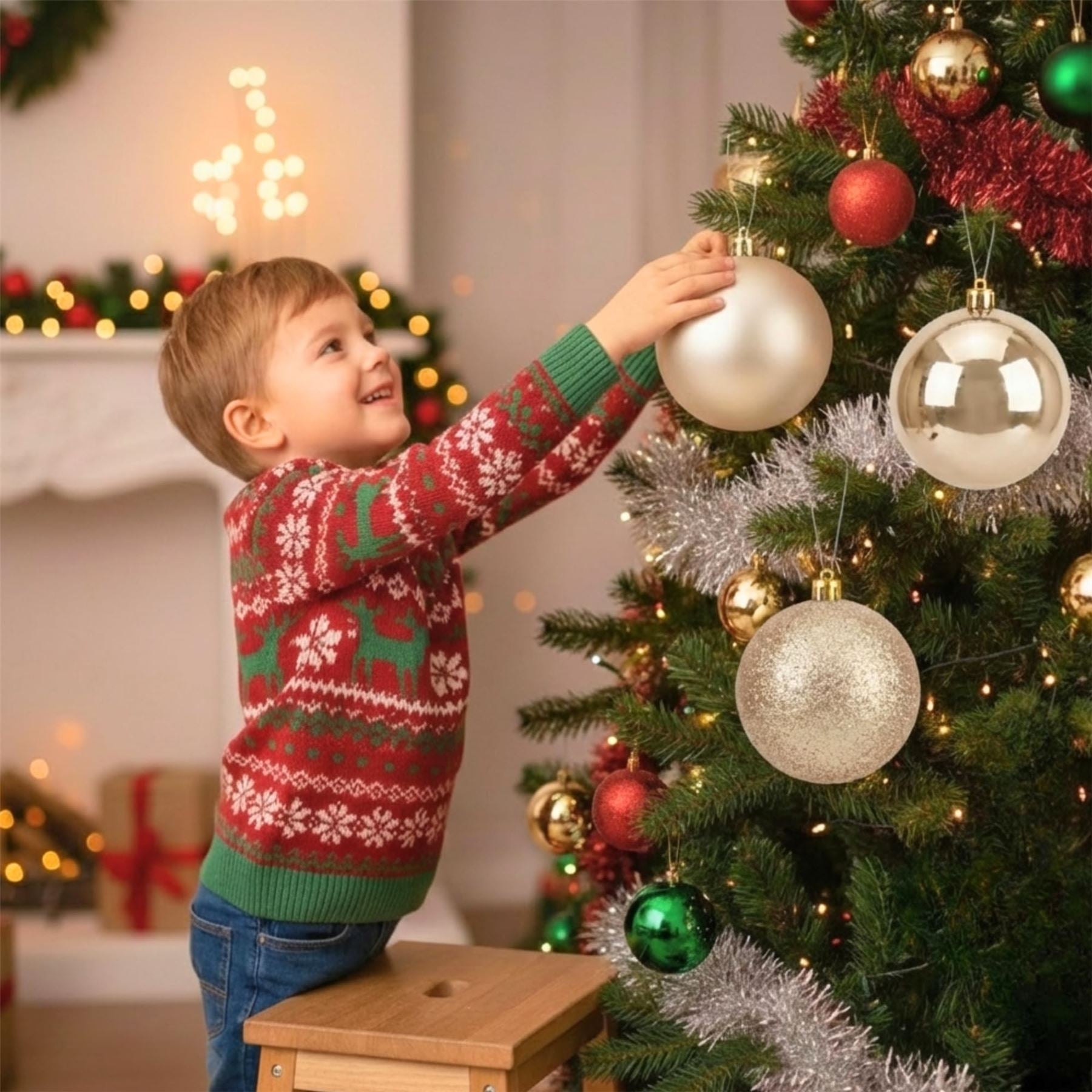 20cm Champagne Christmas Baubles – Assorted 3-Pack (Matt & Glitter, Shatterproof)